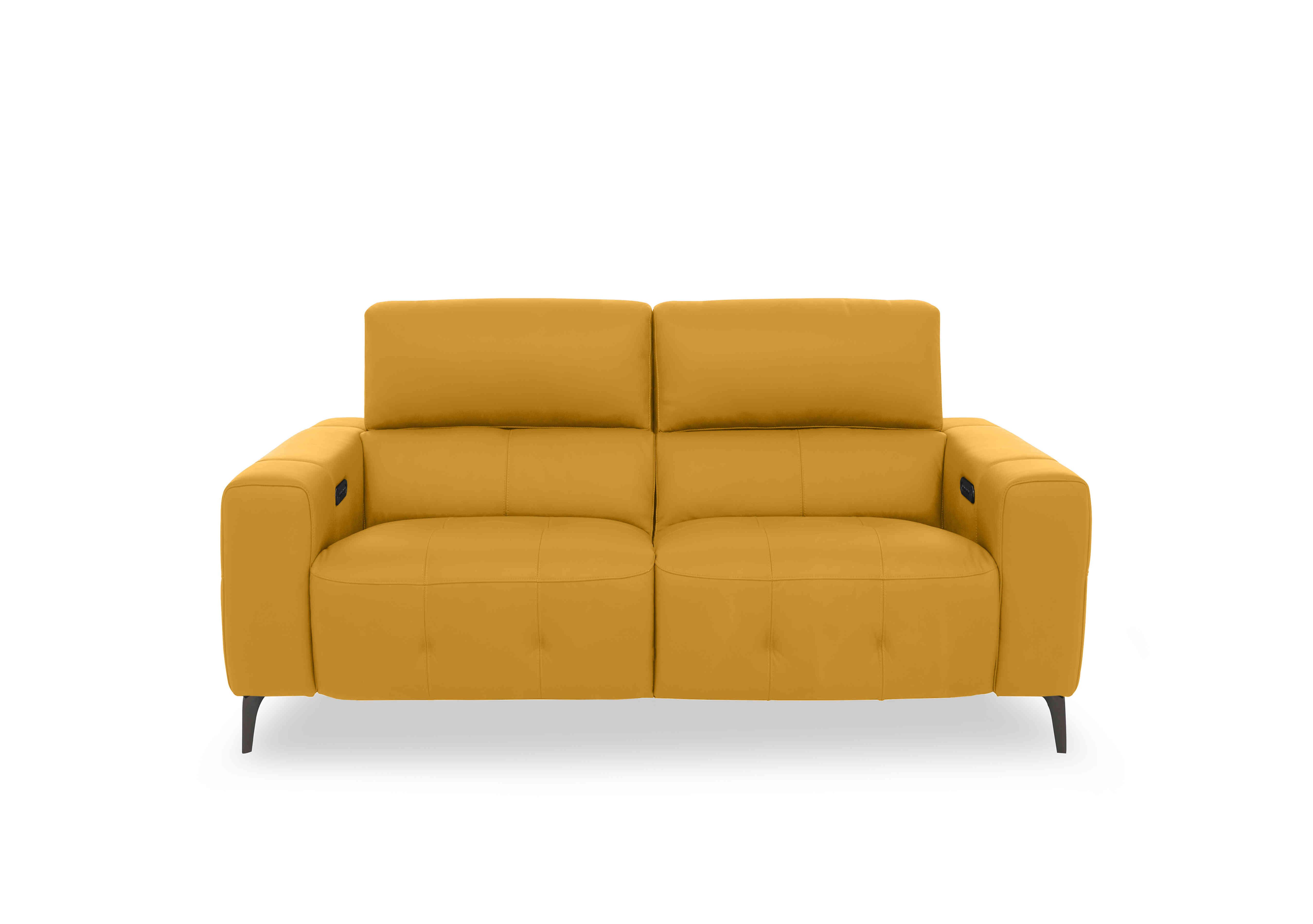 New York 2 Seater Leather Sofa in Nc-303e Sunflower on Furniture Village