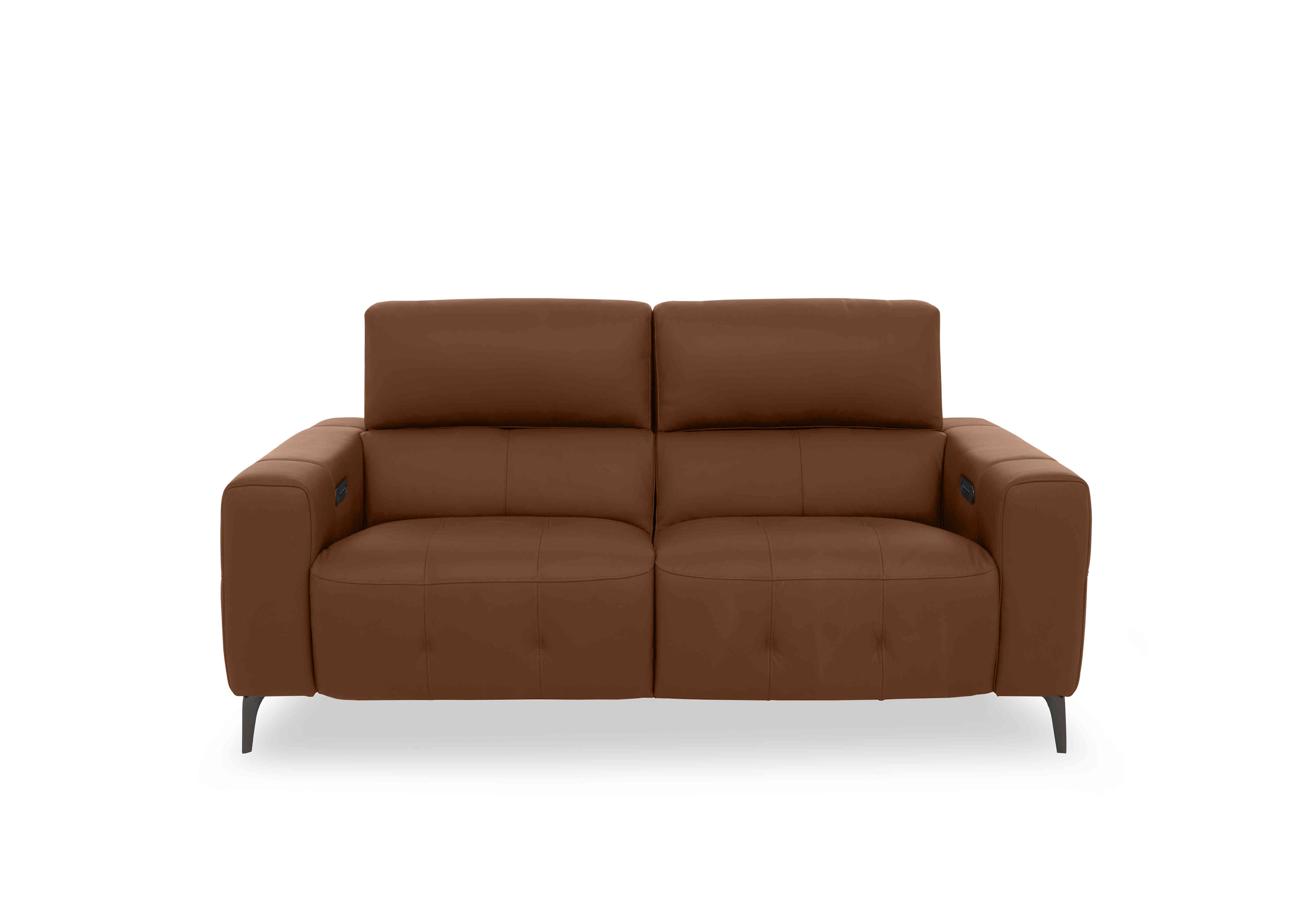 New York 2 Seater Leather Sofa in Nw-605d Warm Brown on Furniture Village