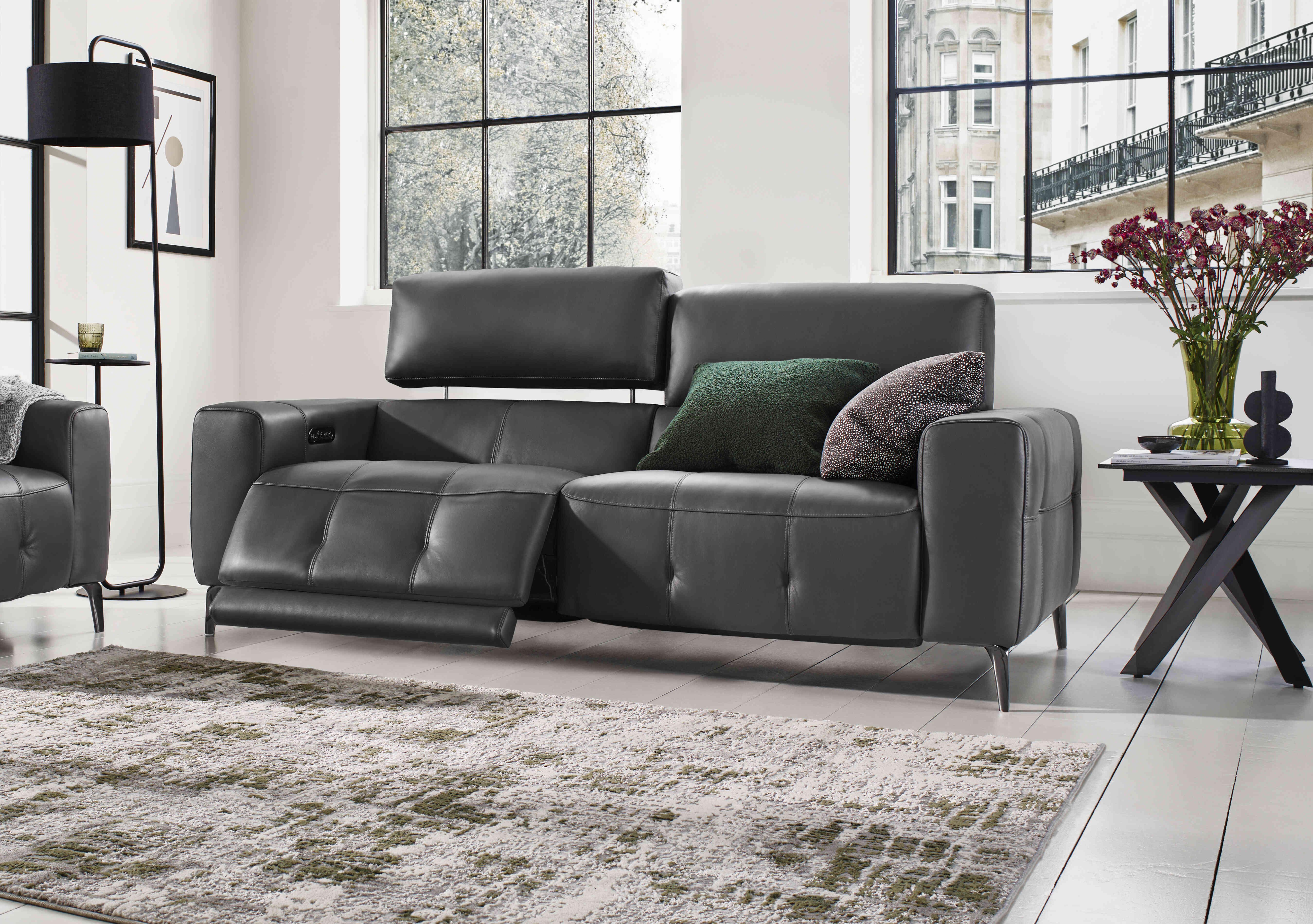 New York 3 Seater Leather Sofa in  on Furniture Village