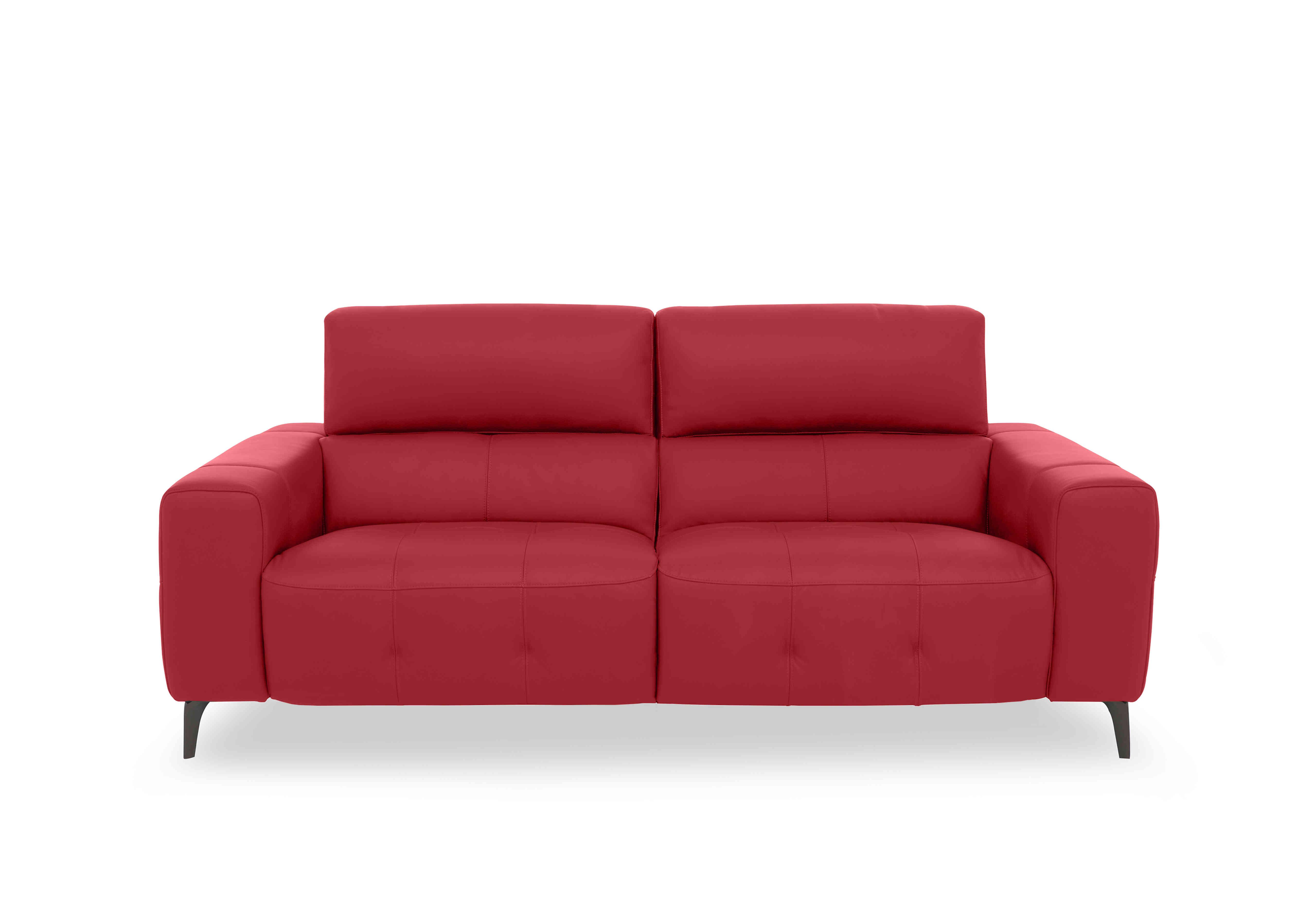New York 3 Seater Leather Sofa in Bv-0008 Pure Red on Furniture Village