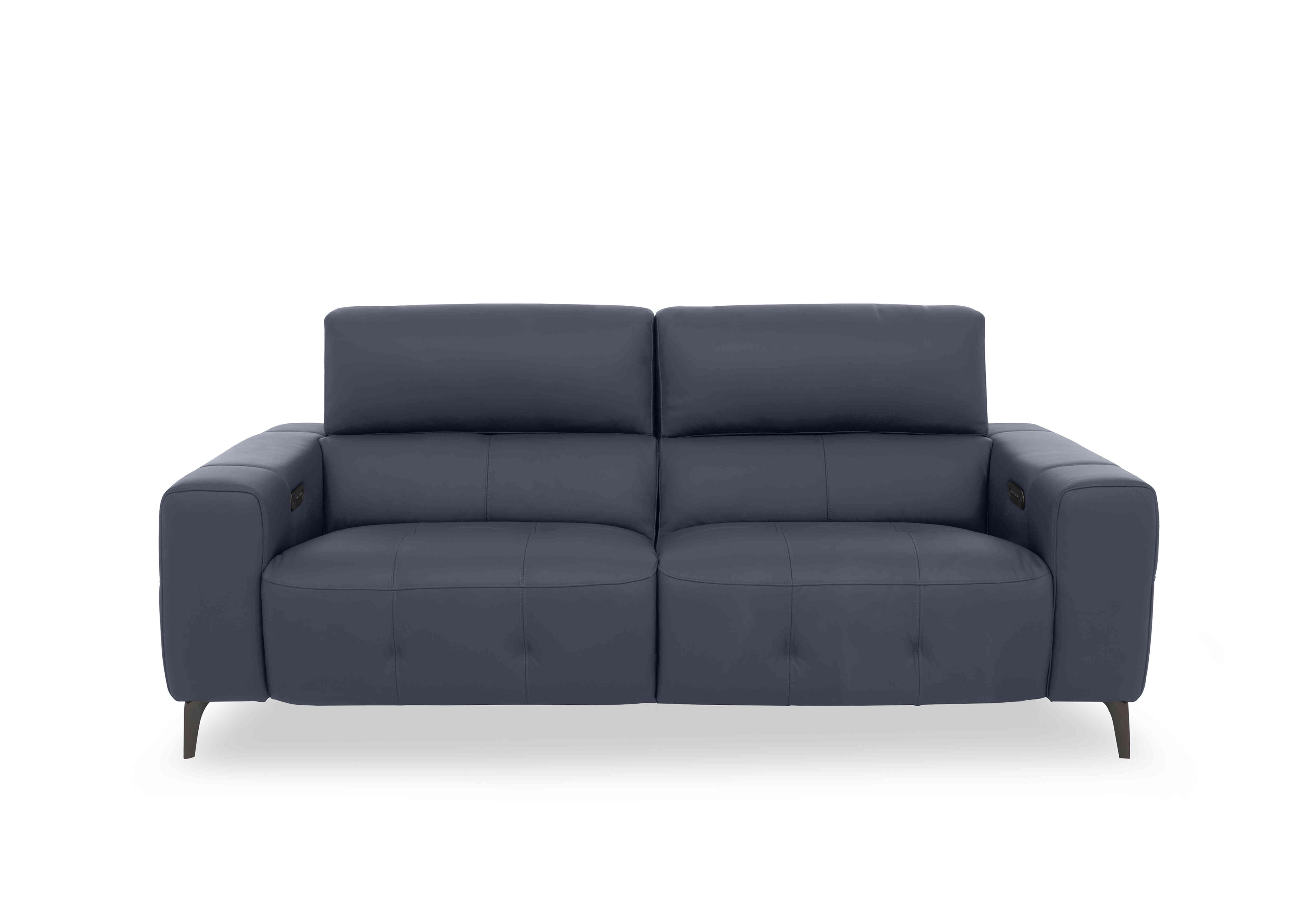 New York 3 Seater Leather Sofa in Bv-313e Ocean Blue on Furniture Village