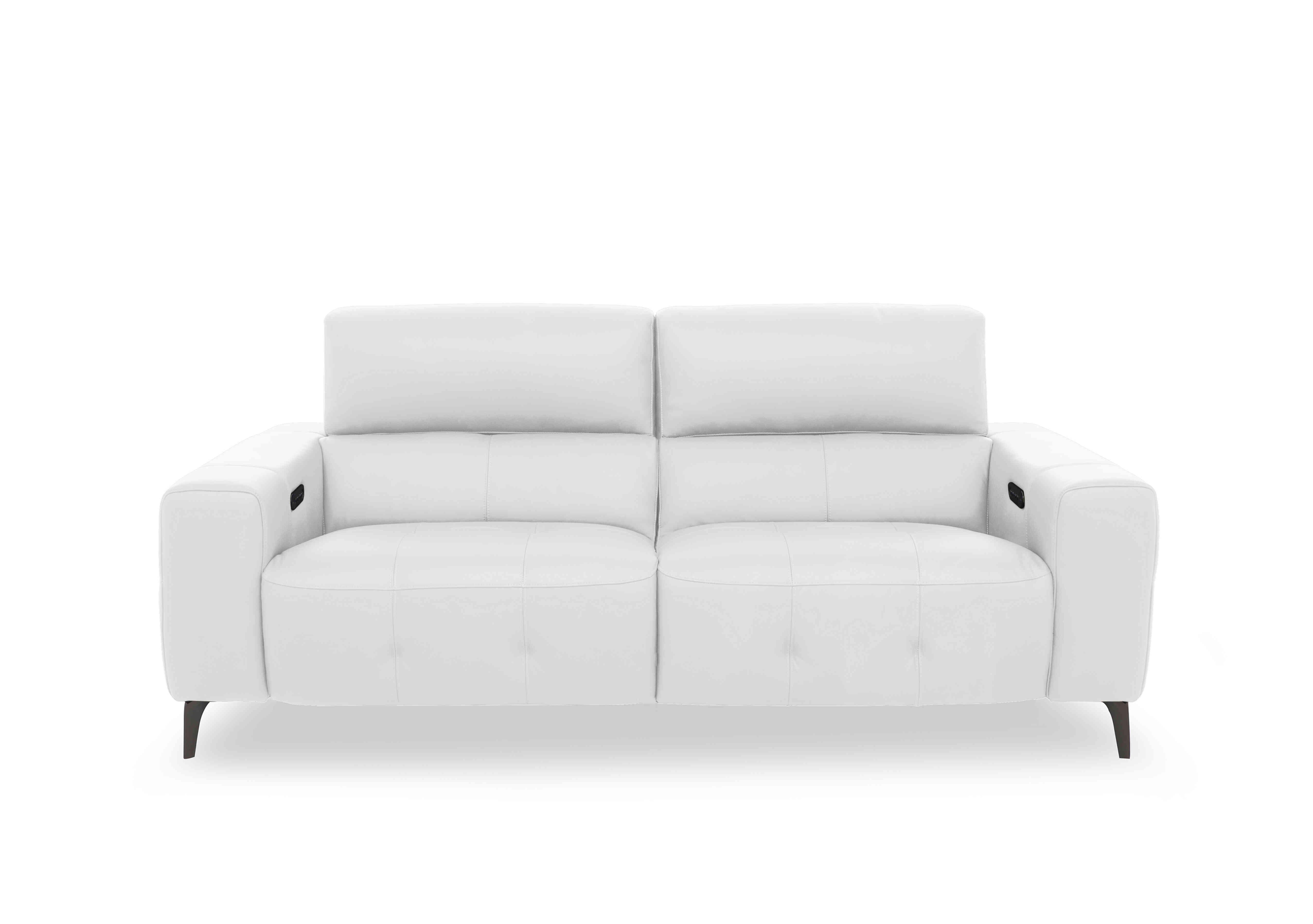 New York 3 Seater Leather Sofa in Bv-744d Star White on Furniture Village