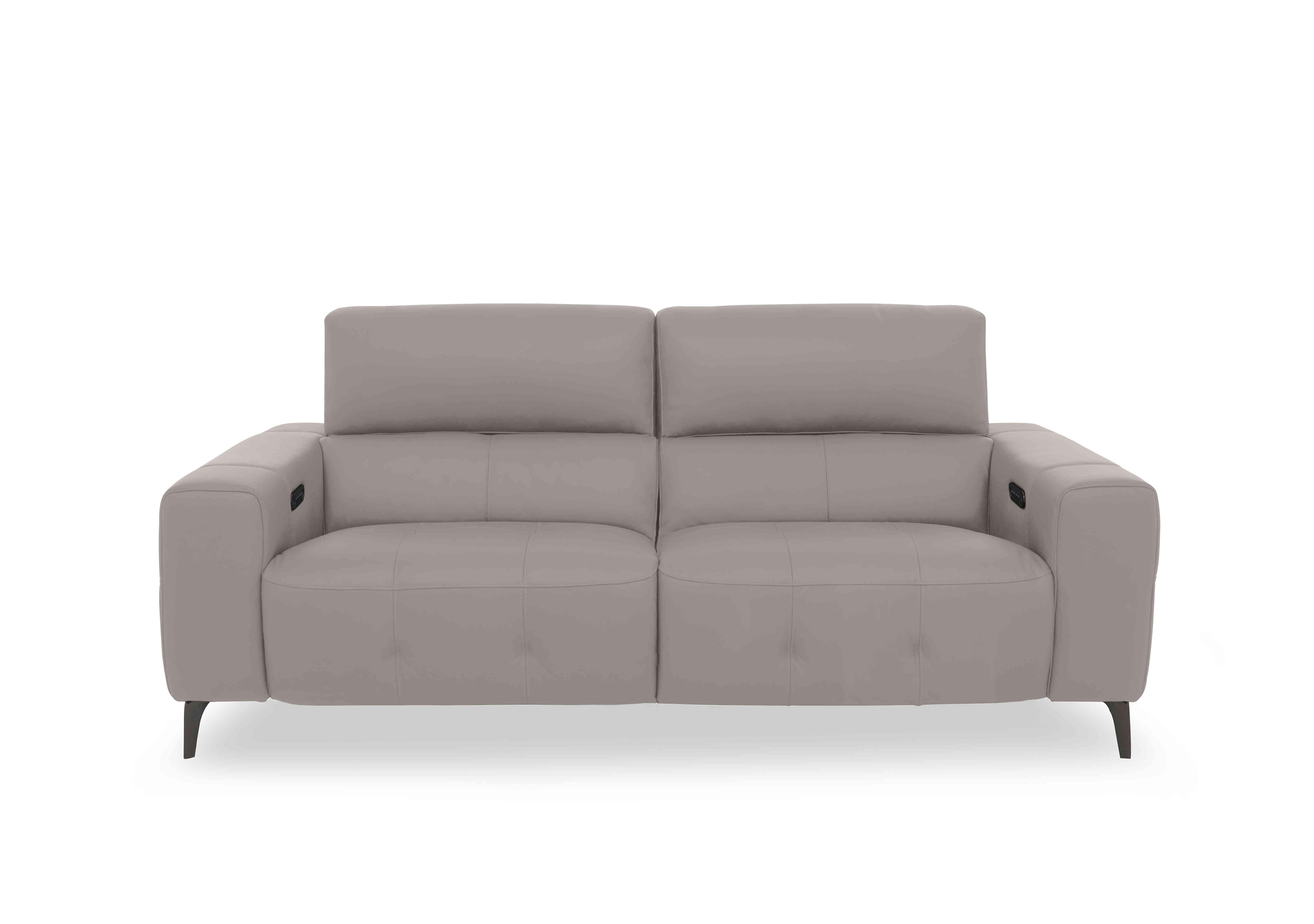 New York 3 Seater Leather Sofa in Bv-946b Silver Grey on Furniture Village