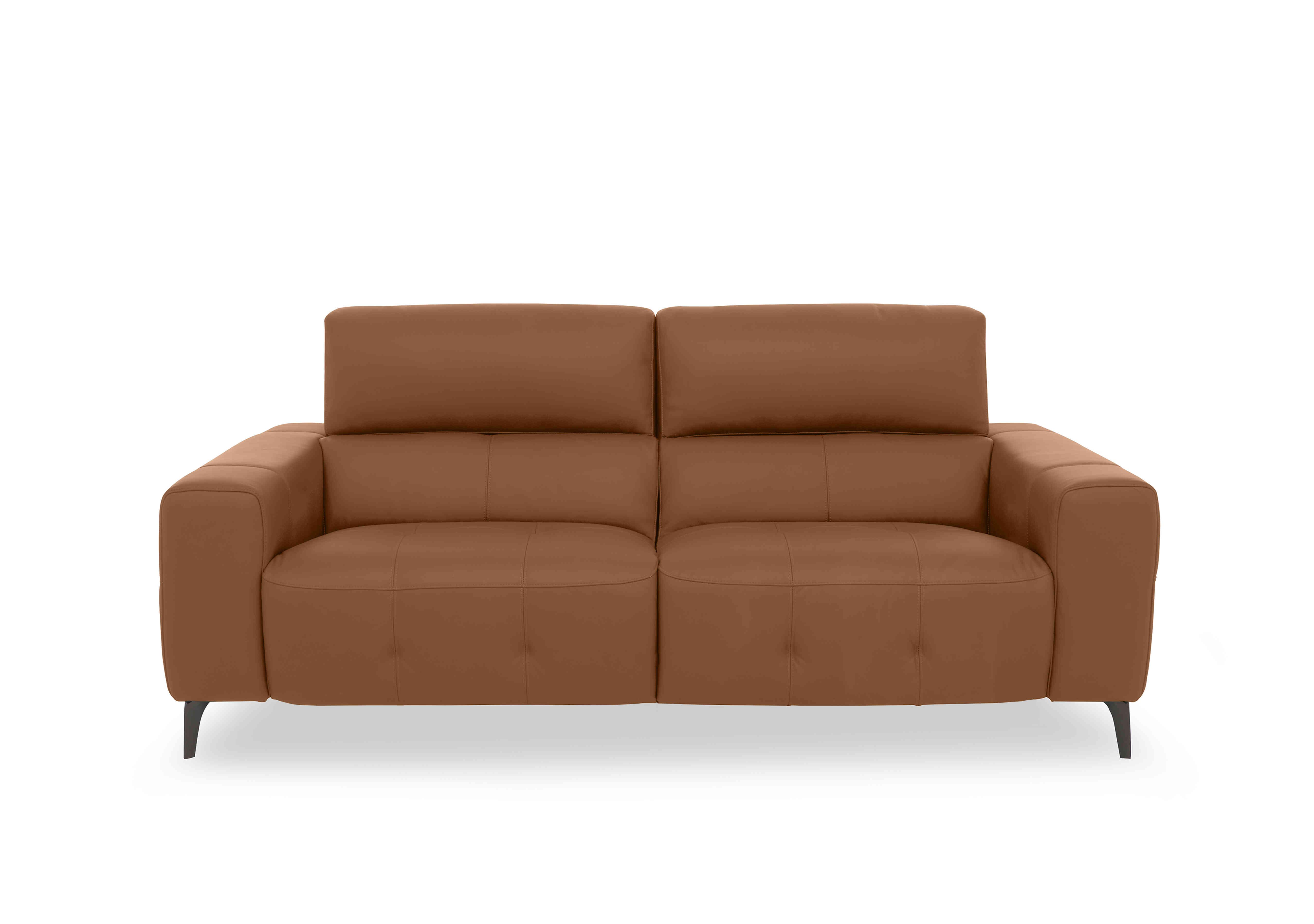 New York 3 Seater Leather Sofa in Hw-602b Pecan Brown on Furniture Village