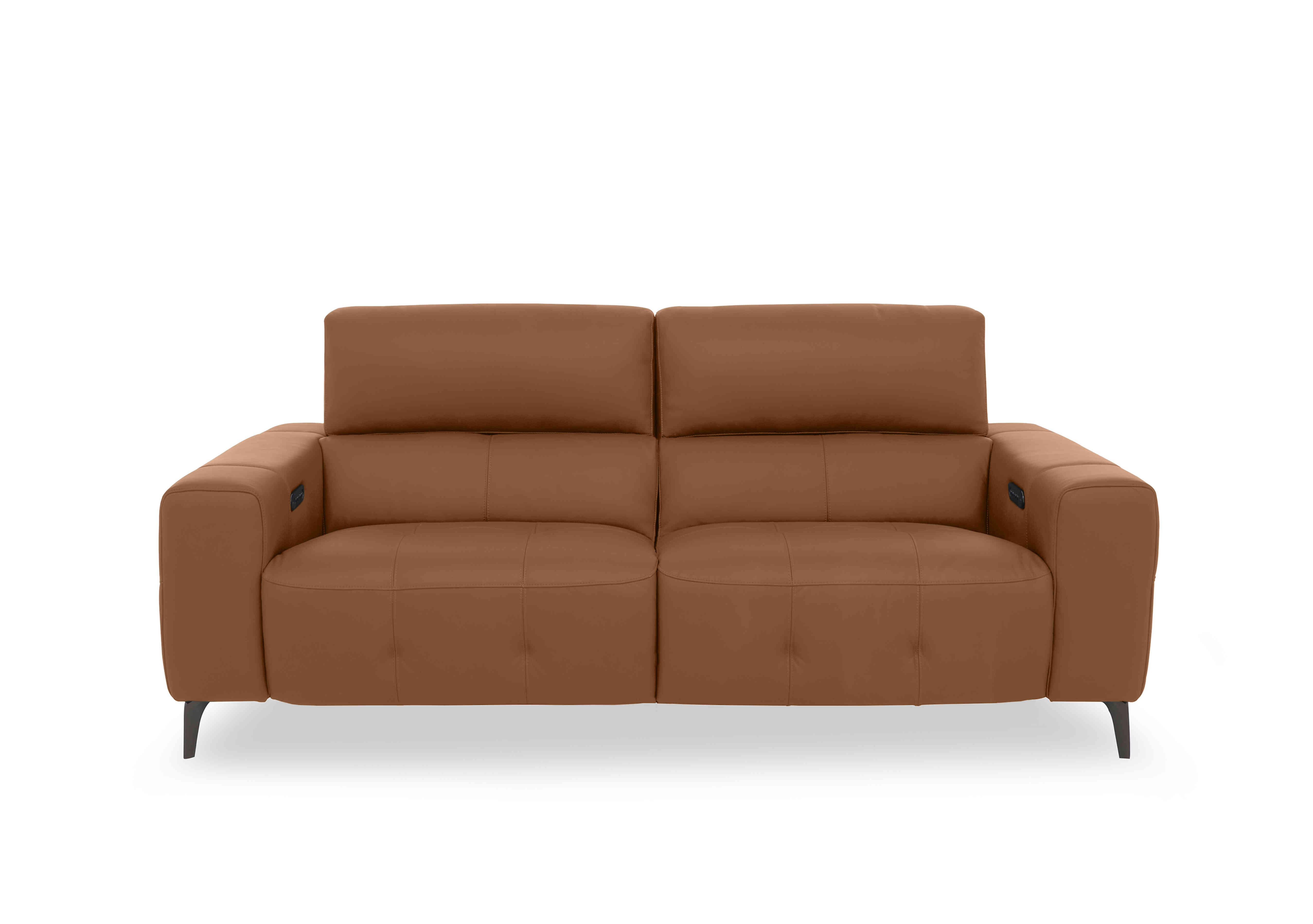 New York 3 Seater Leather Sofa in Hw-602b Pecan Brown on Furniture Village