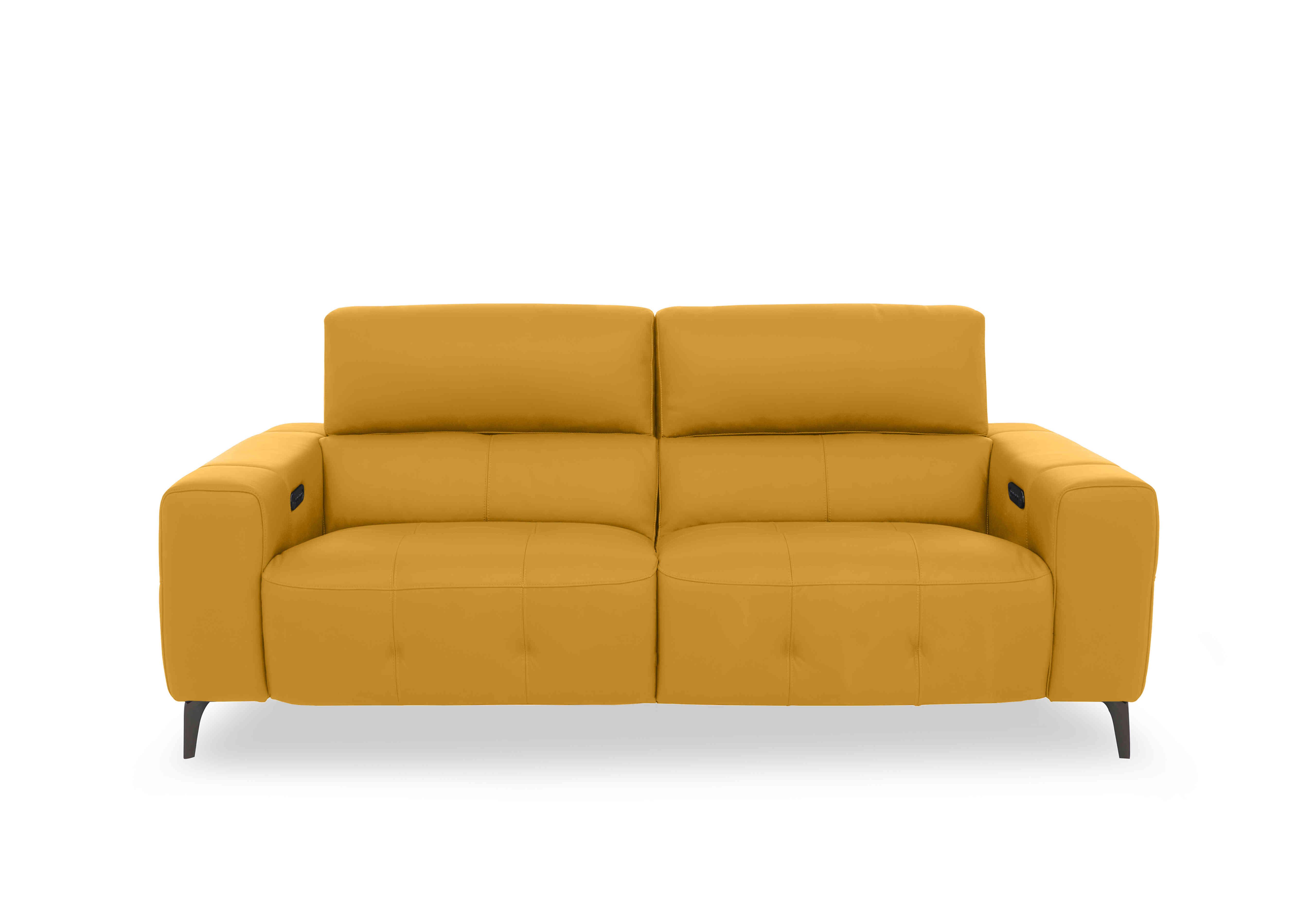 New York 3 Seater Leather Sofa in Nc-303e Sunflower on Furniture Village
