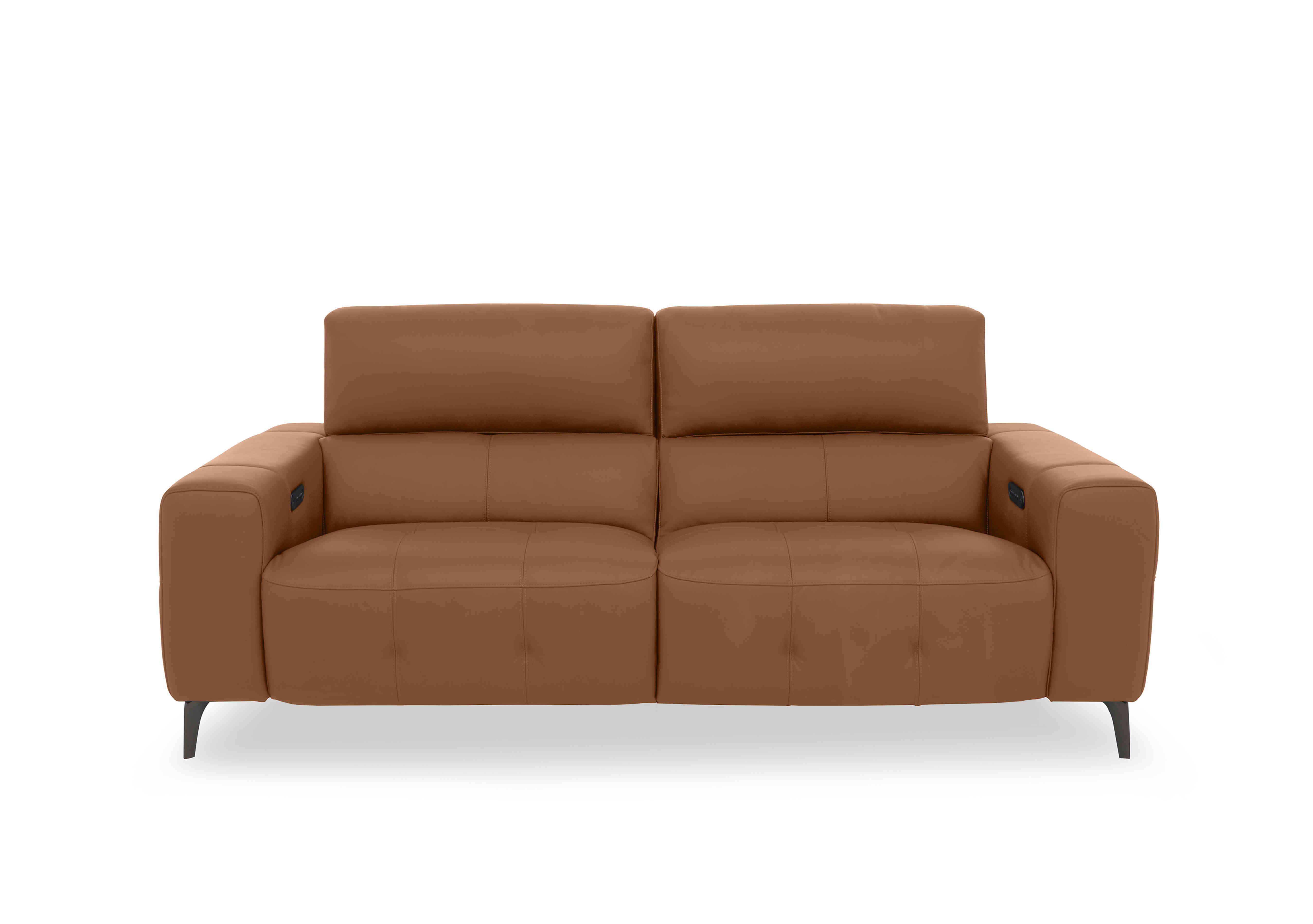 New York 3 Seater Leather Sofa in Nc-334e Pecan Brown on Furniture Village