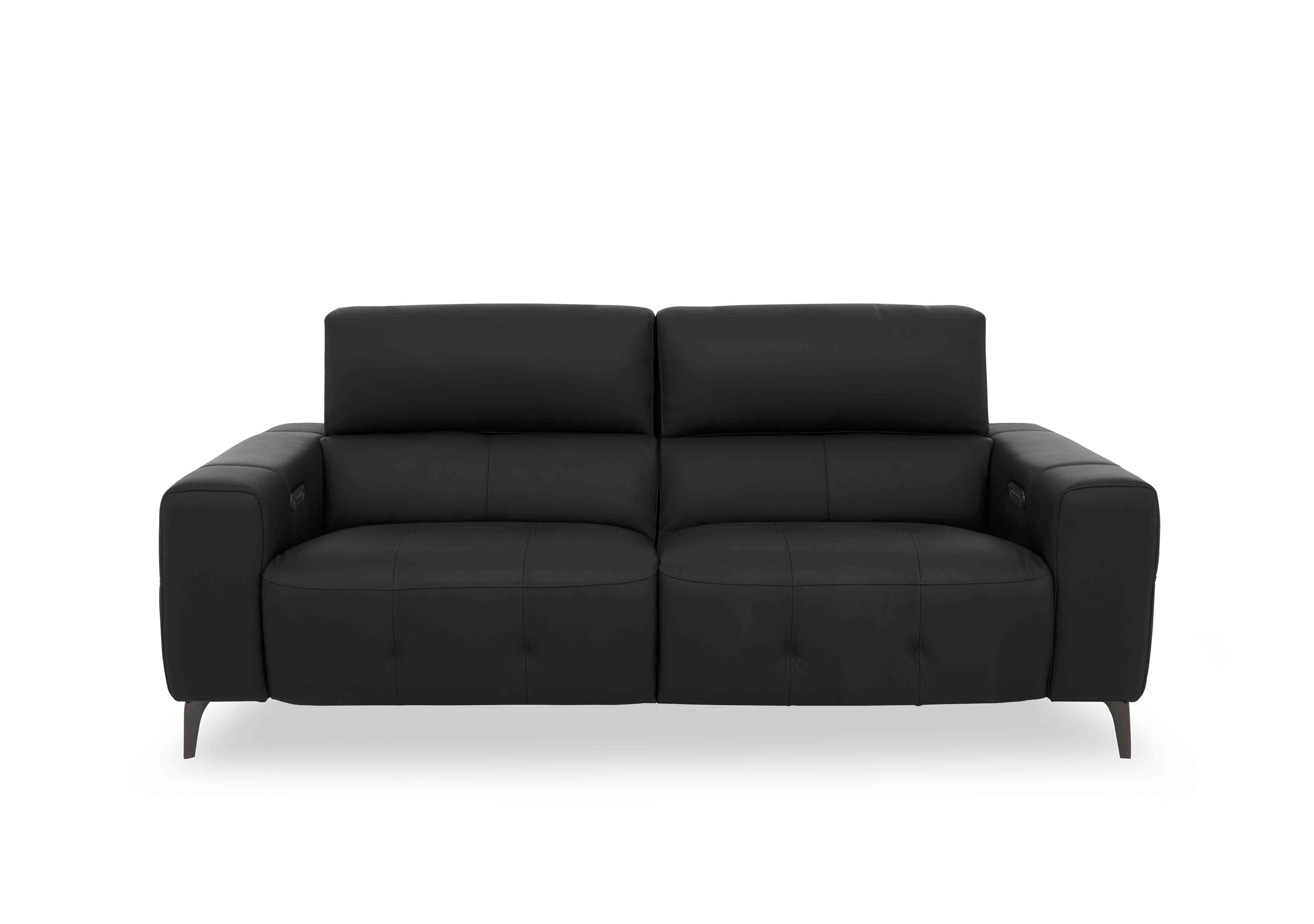 New York 3 Seater Leather Sofa in Nw-520e Black on Furniture Village