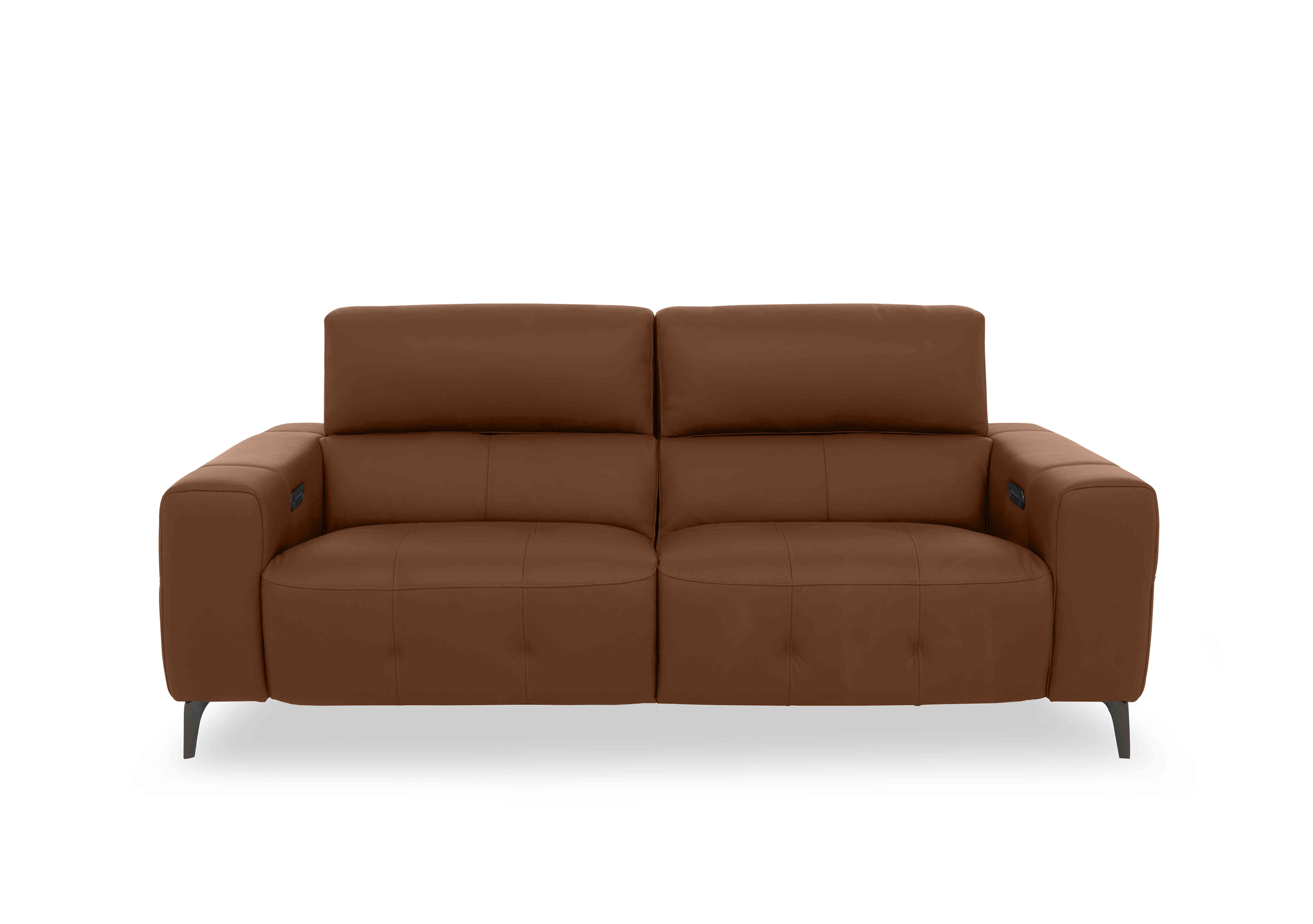 New York 3 Seater Leather Sofa in Nw-605d Warm Brown on Furniture Village