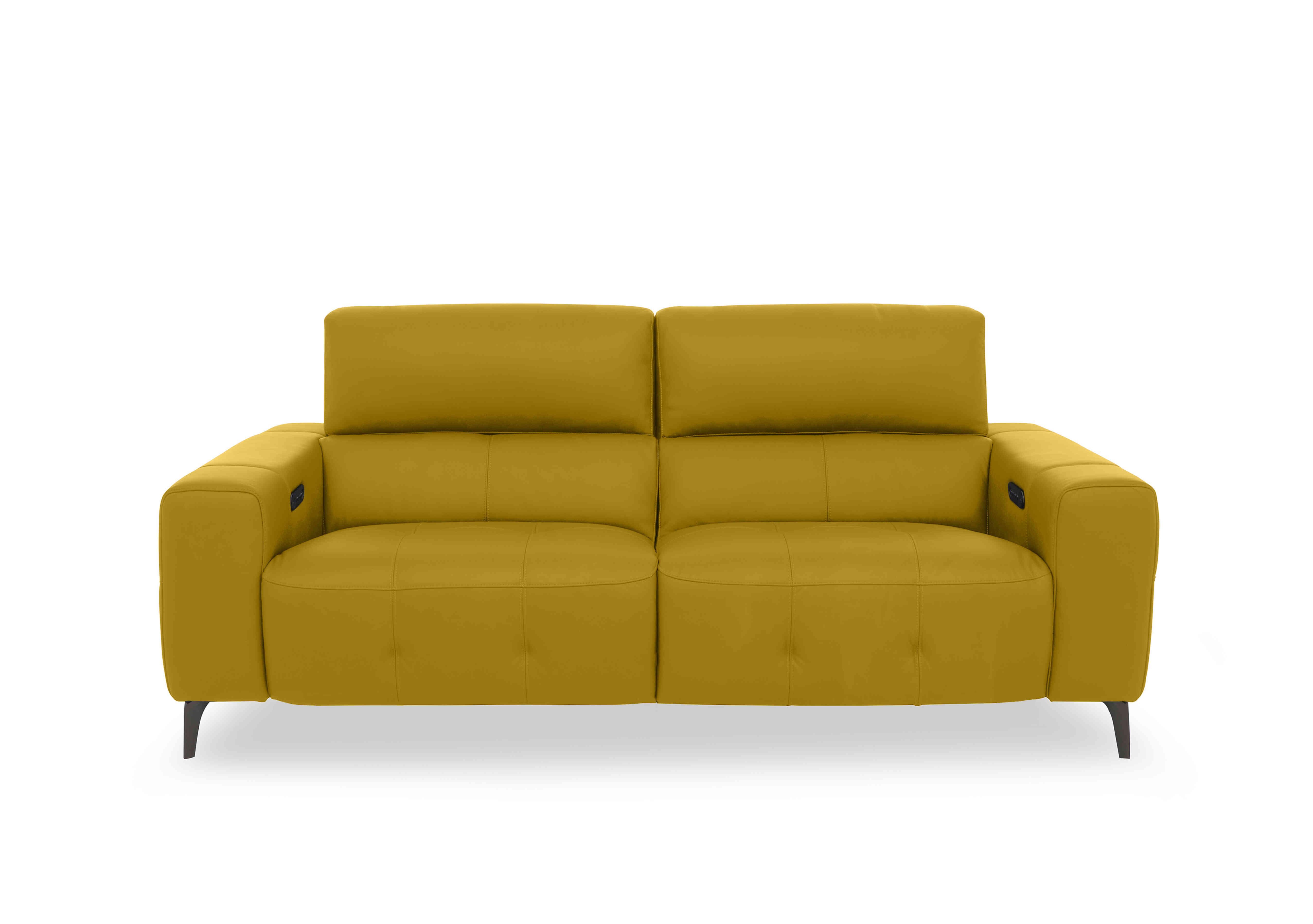 New York 3 Seater Leather Sofa in Nw-663e Yellow on Furniture Village