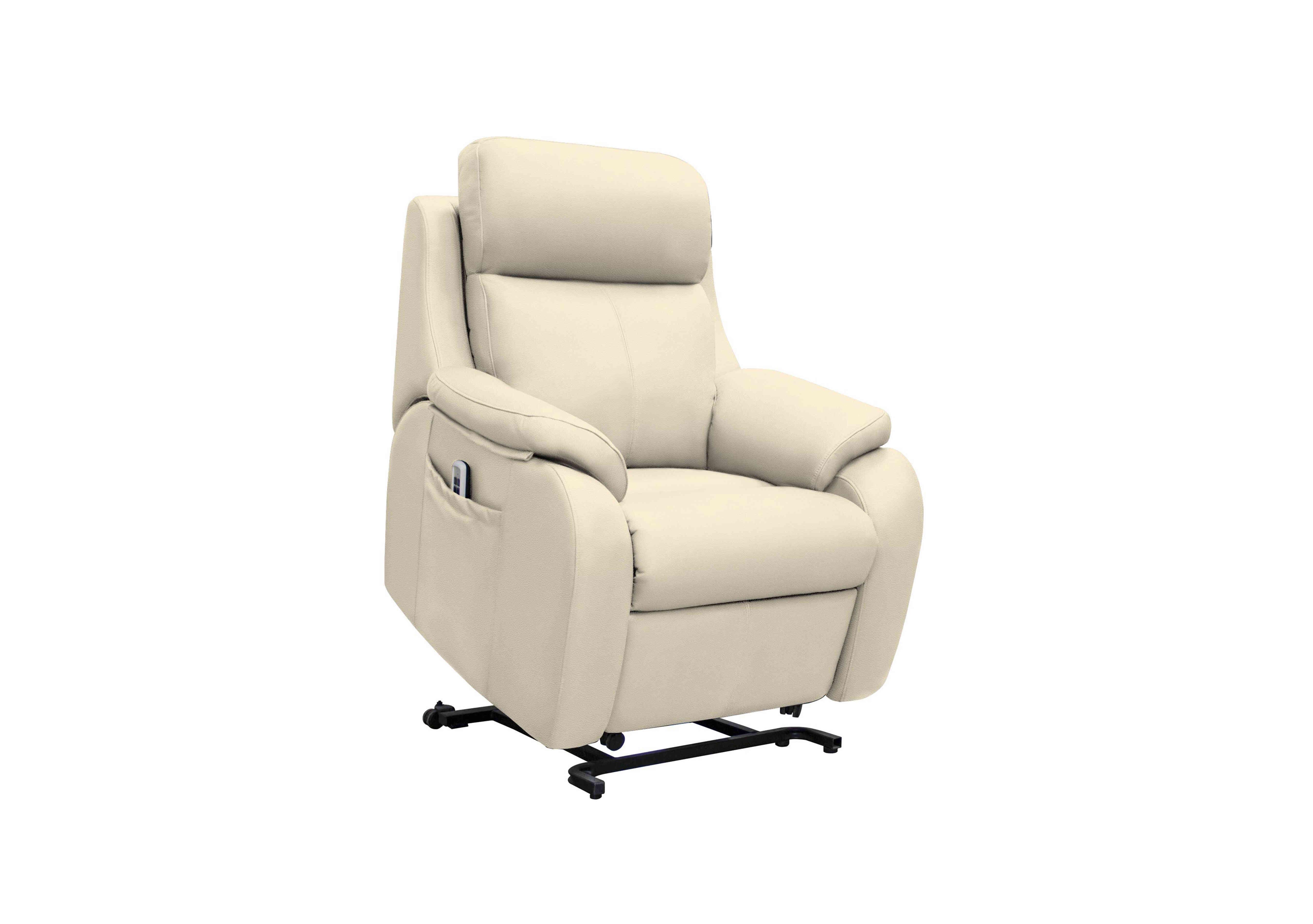 Kingsbury Large Leather Lift and Rise Chair in L843 Cambridge Stone on Furniture Village