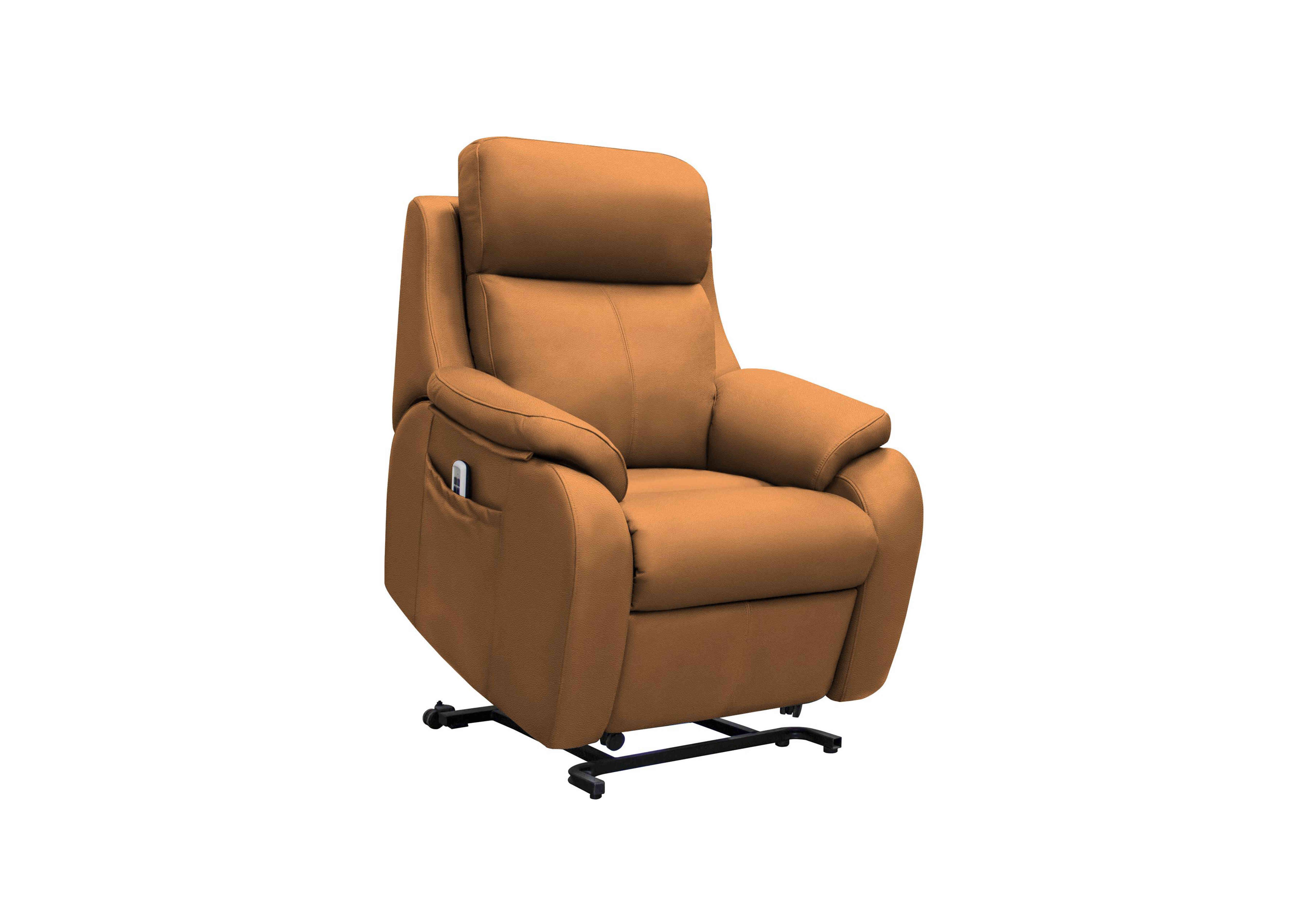 Kingsbury Large Leather Lift and Rise Chair in L847 Cambridge Tan on Furniture Village