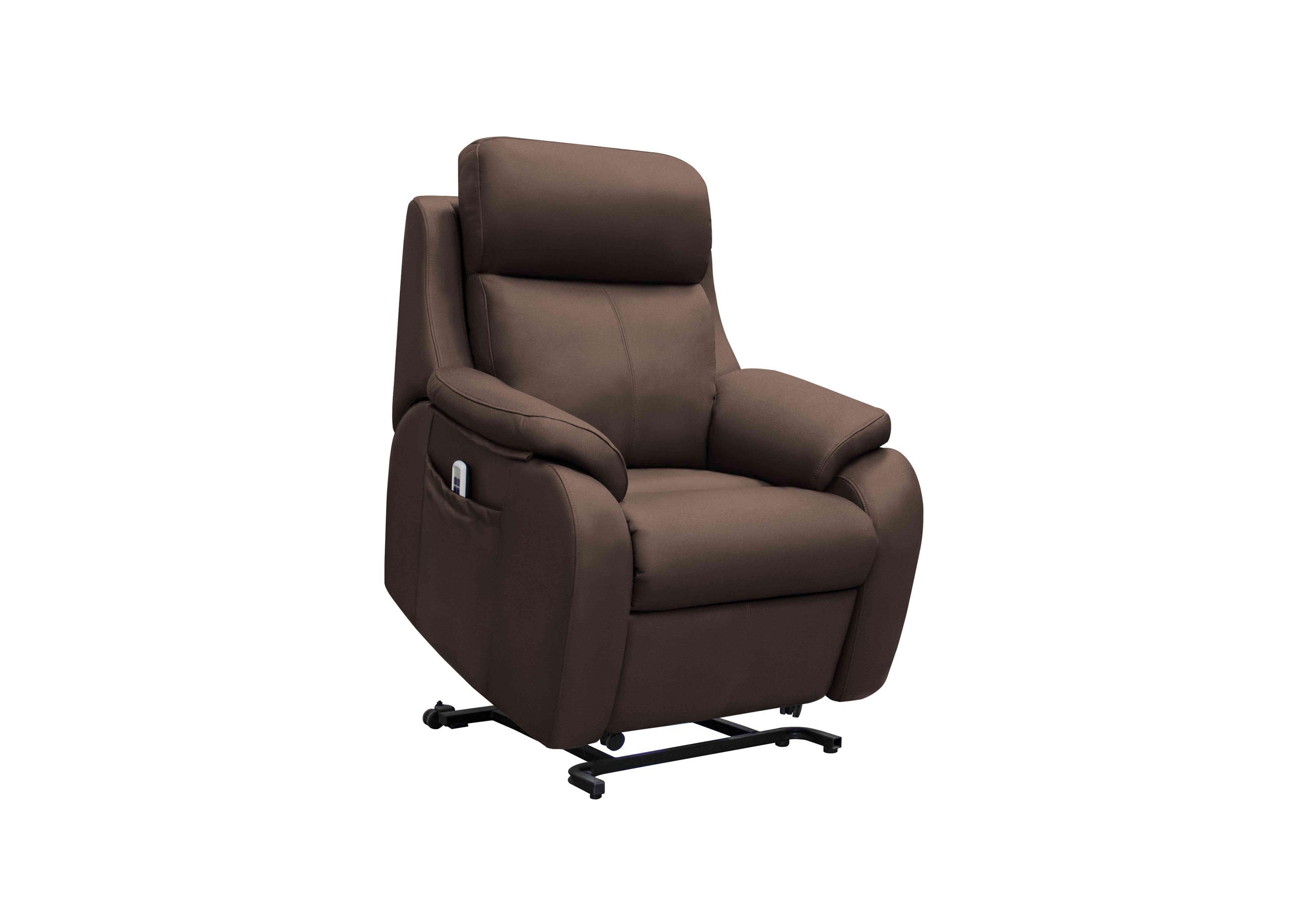 Kingsbury Large Leather Lift and Rise Chair in P200 Capri Chocolate on Furniture Village
