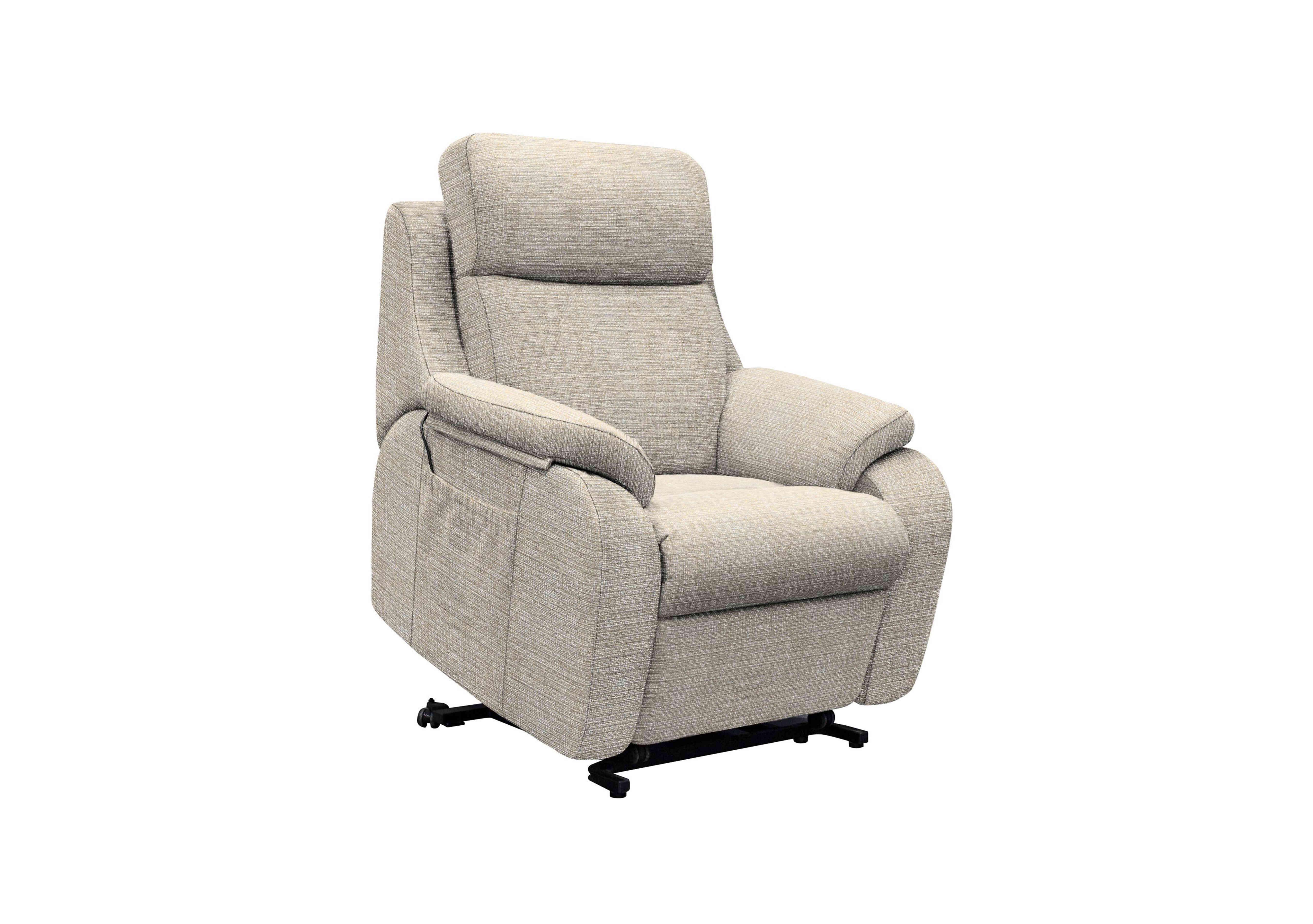 Kingsbury Large Fabric Lift and Rise Chair in A006 Yarn Shale on Furniture Village