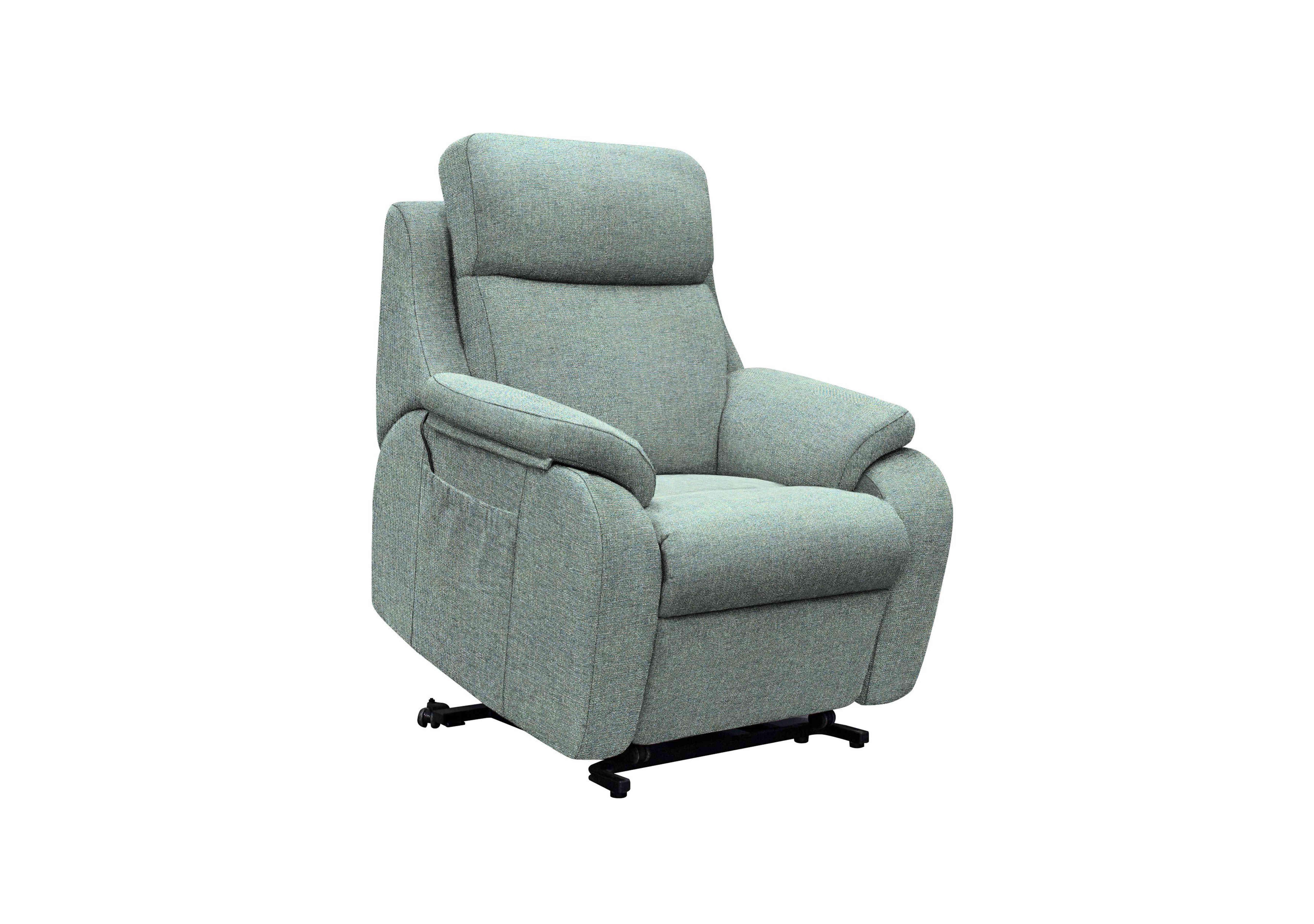 Kingsbury Large Fabric Lift and Rise Chair in A020 Dapple Kingfisher on Furniture Village
