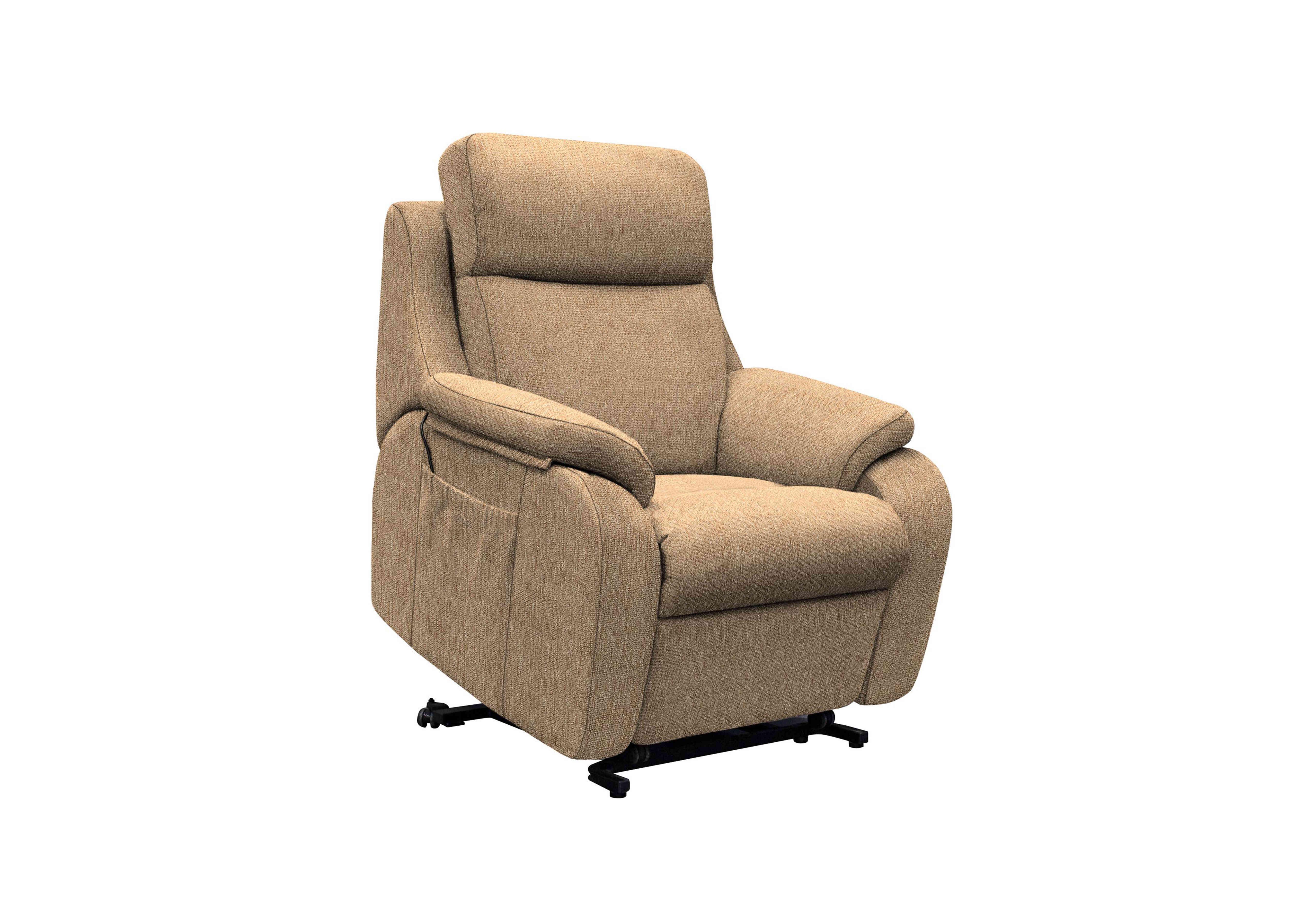 Kingsbury Large Fabric Lift and Rise Chair in A070 Boucle Cocoa on Furniture Village