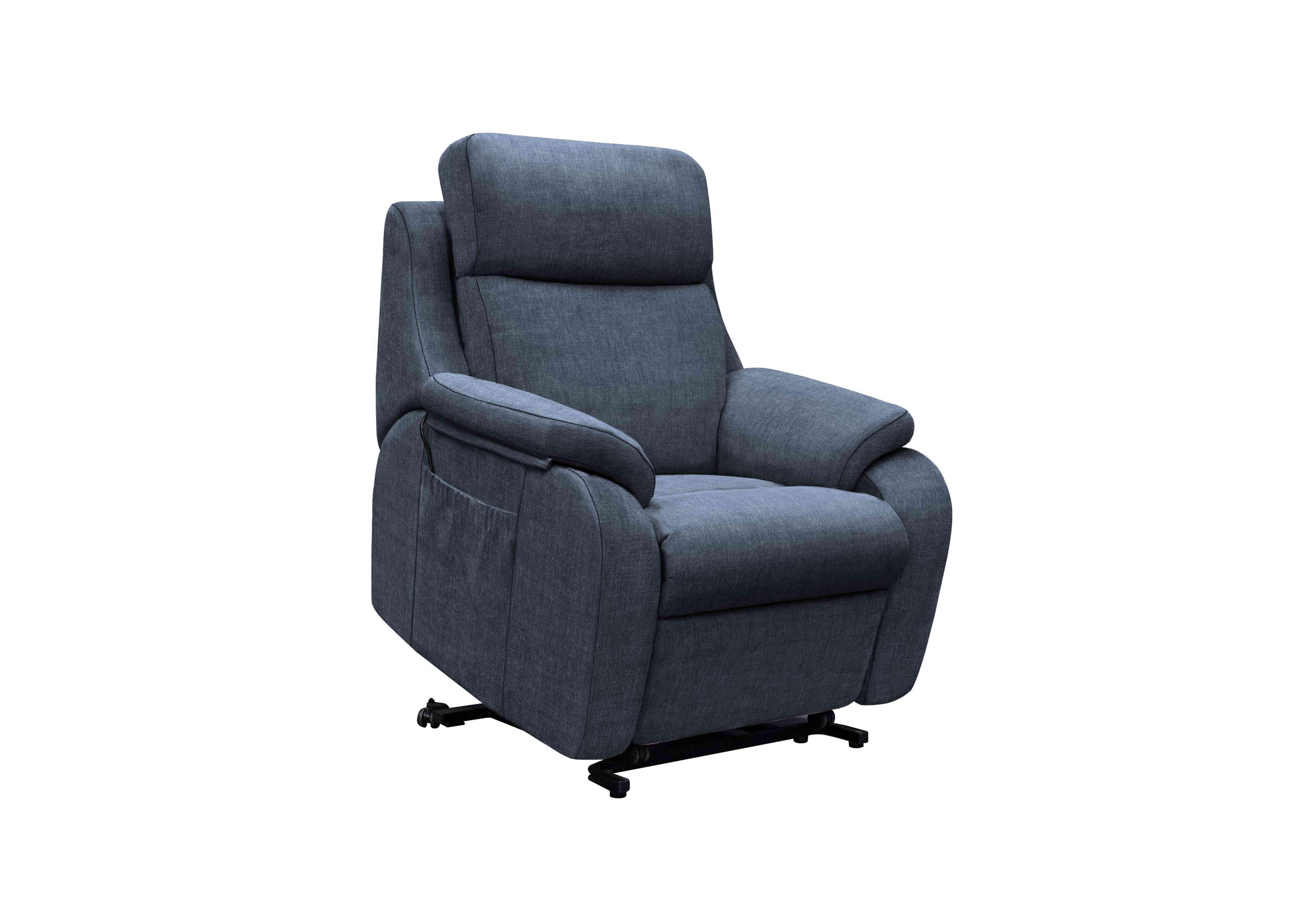 Kingsbury Large Fabric Lift and Rise Chair in B141 Manhattan Ink on Furniture Village