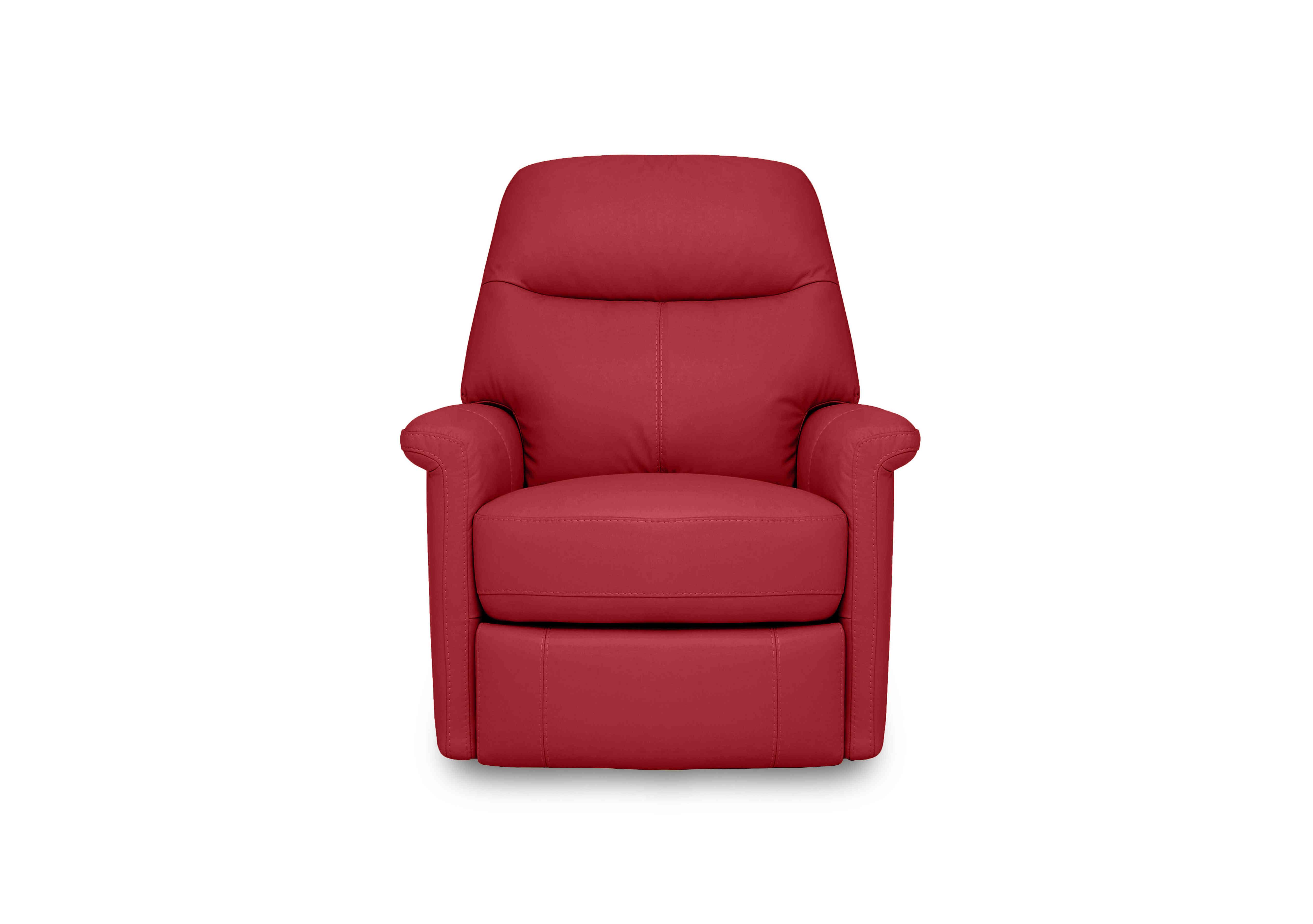 Compact Collection Lille Leather Rocker Swivel Chair with Power Recliner in Bv-0008 Pure Red on Furniture Village