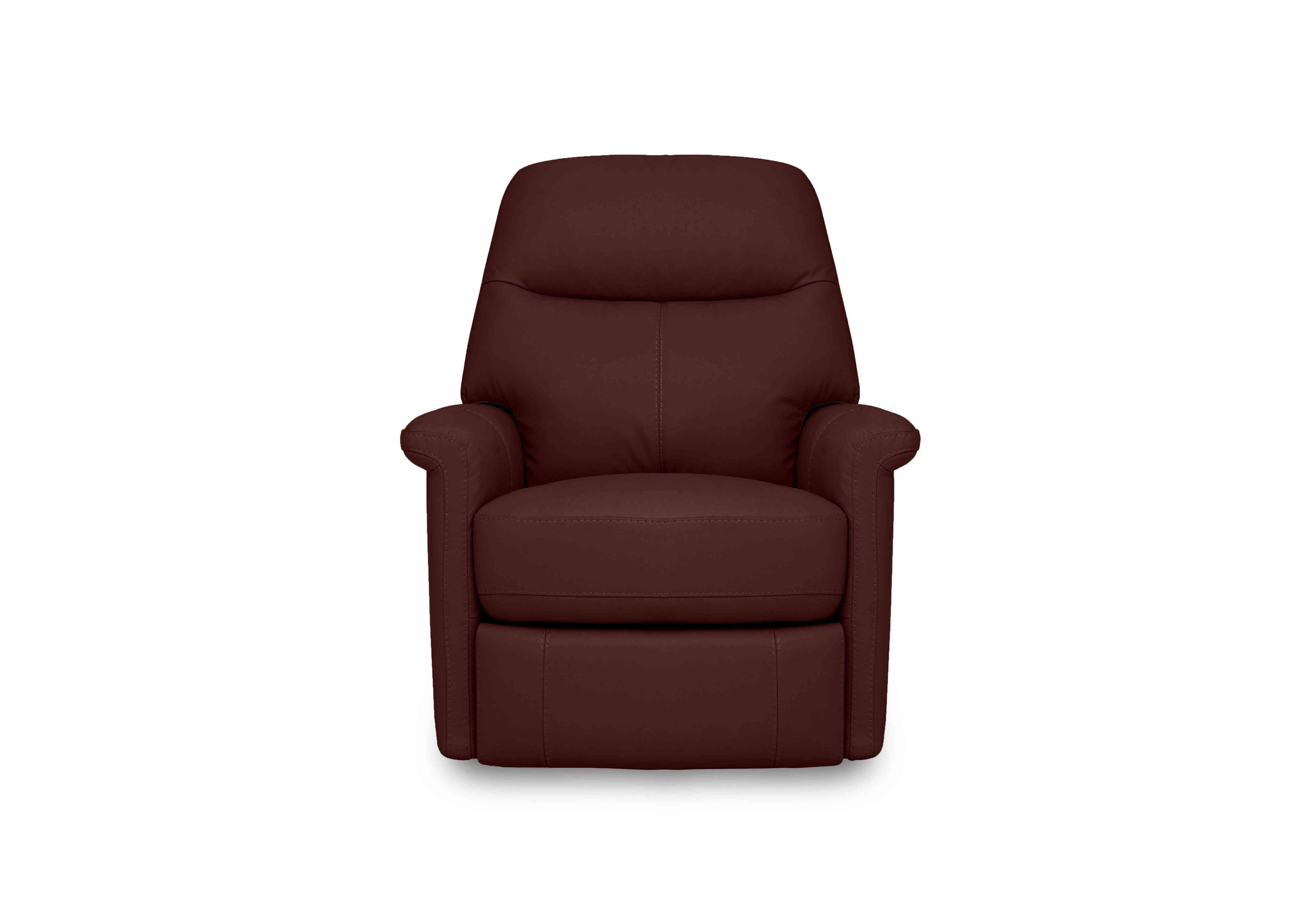 Compact Collection Lille Leather Rocker Swivel Chair with Power Recliner in Bv-035c Deep Red on Furniture Village