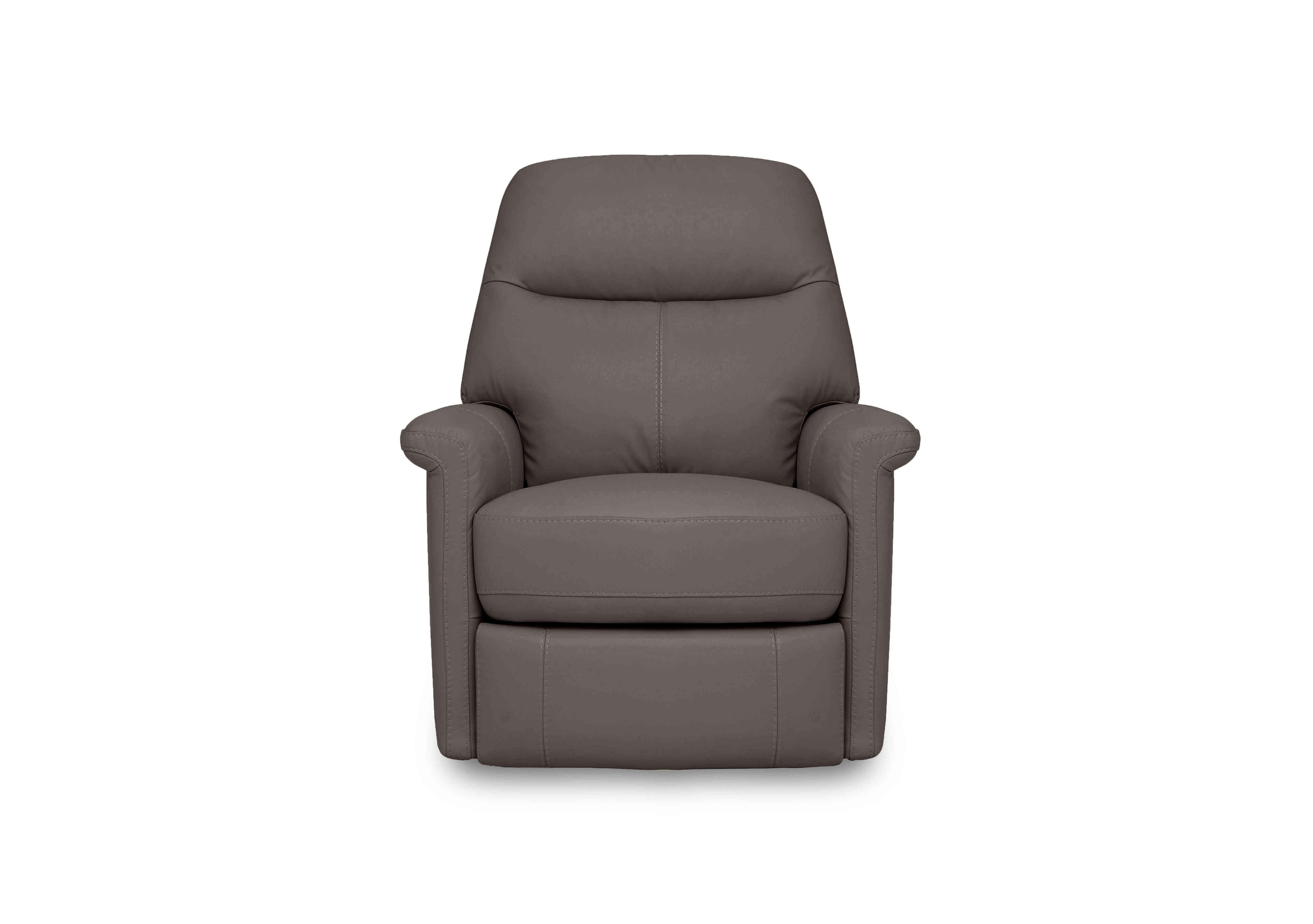 Compact Collection Lille Leather Rocker Swivel Chair with Power Recliner in Bv-042e Elephant on Furniture Village