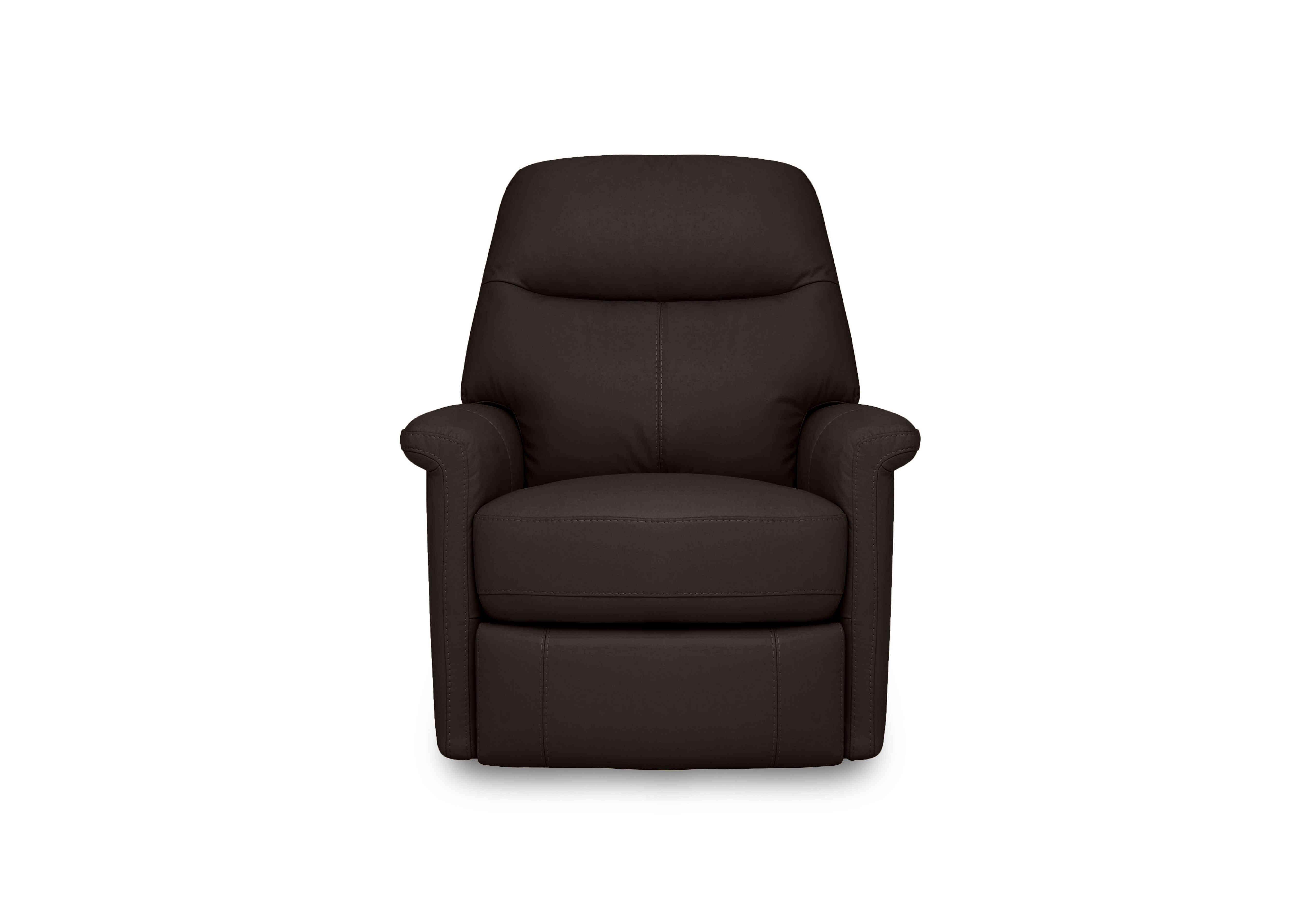 Compact Collection Lille Leather Rocker Swivel Chair with Power Recliner in Bv-1748 Dark Chocolate on Furniture Village