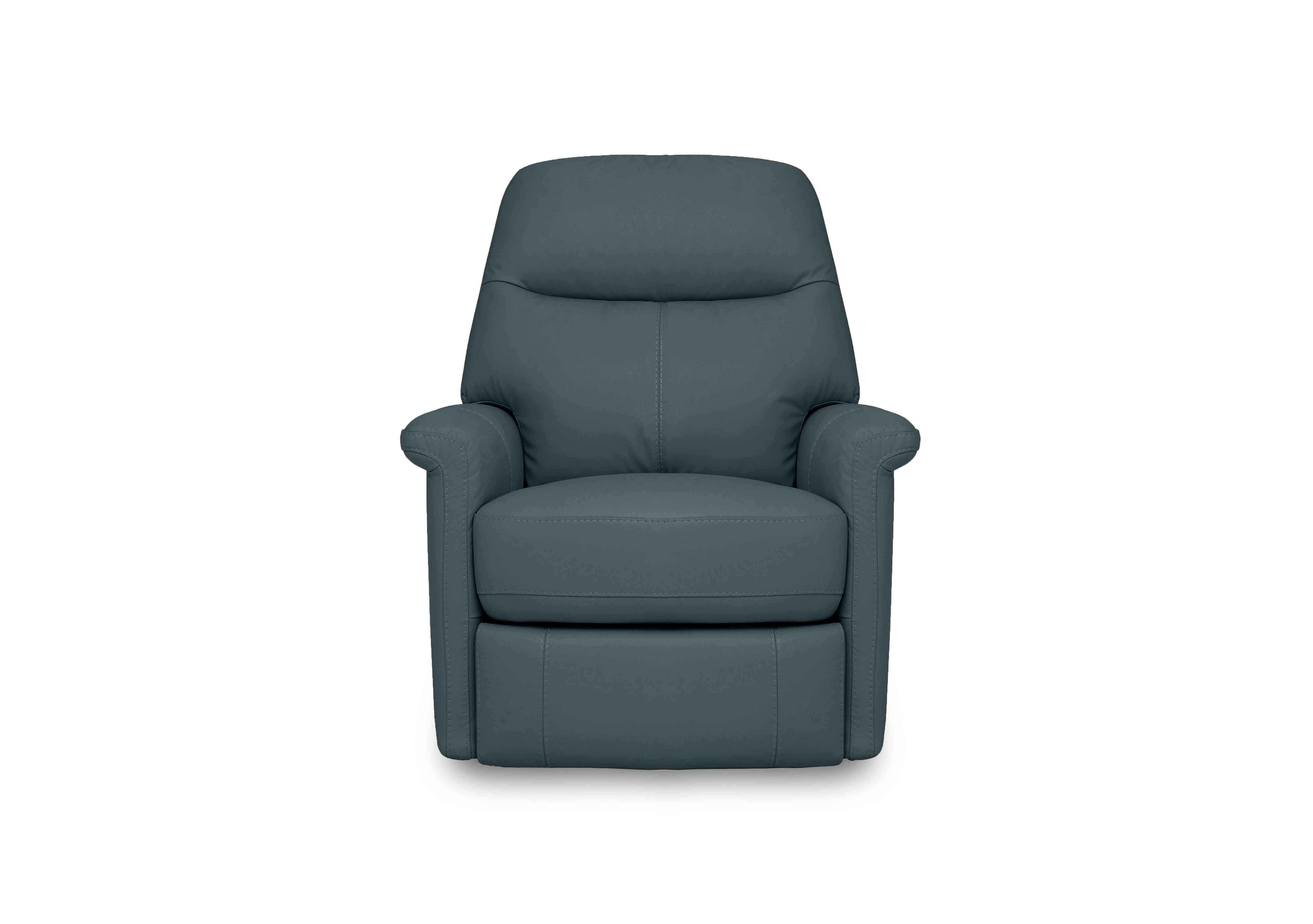 Compact Collection Lille Leather Rocker Swivel Chair with Power Recliner in Bv-301e Lake Green on Furniture Village