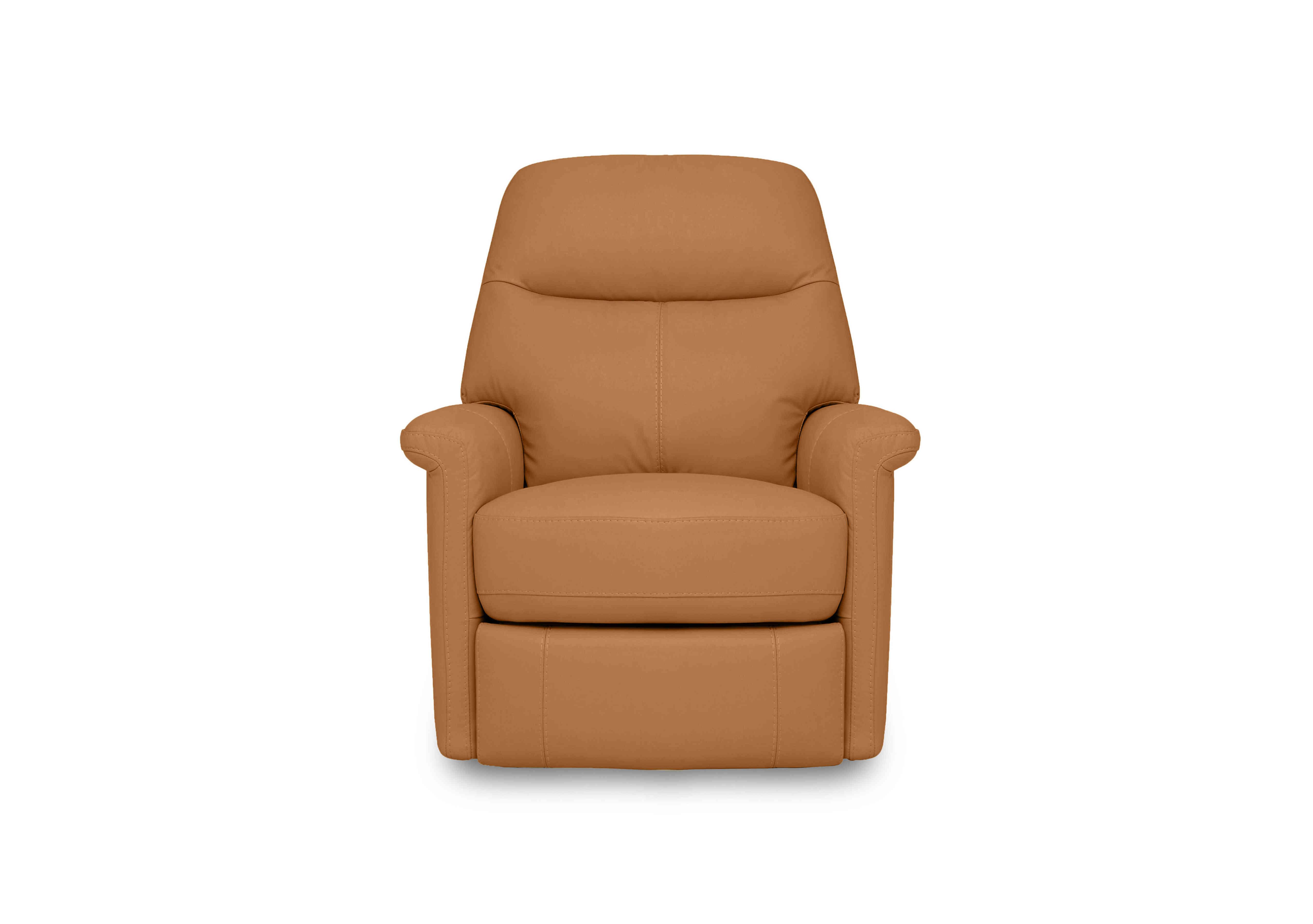 Compact Collection Lille Leather Rocker Swivel Chair with Power Recliner in Bv-335e Honey Yellow on Furniture Village