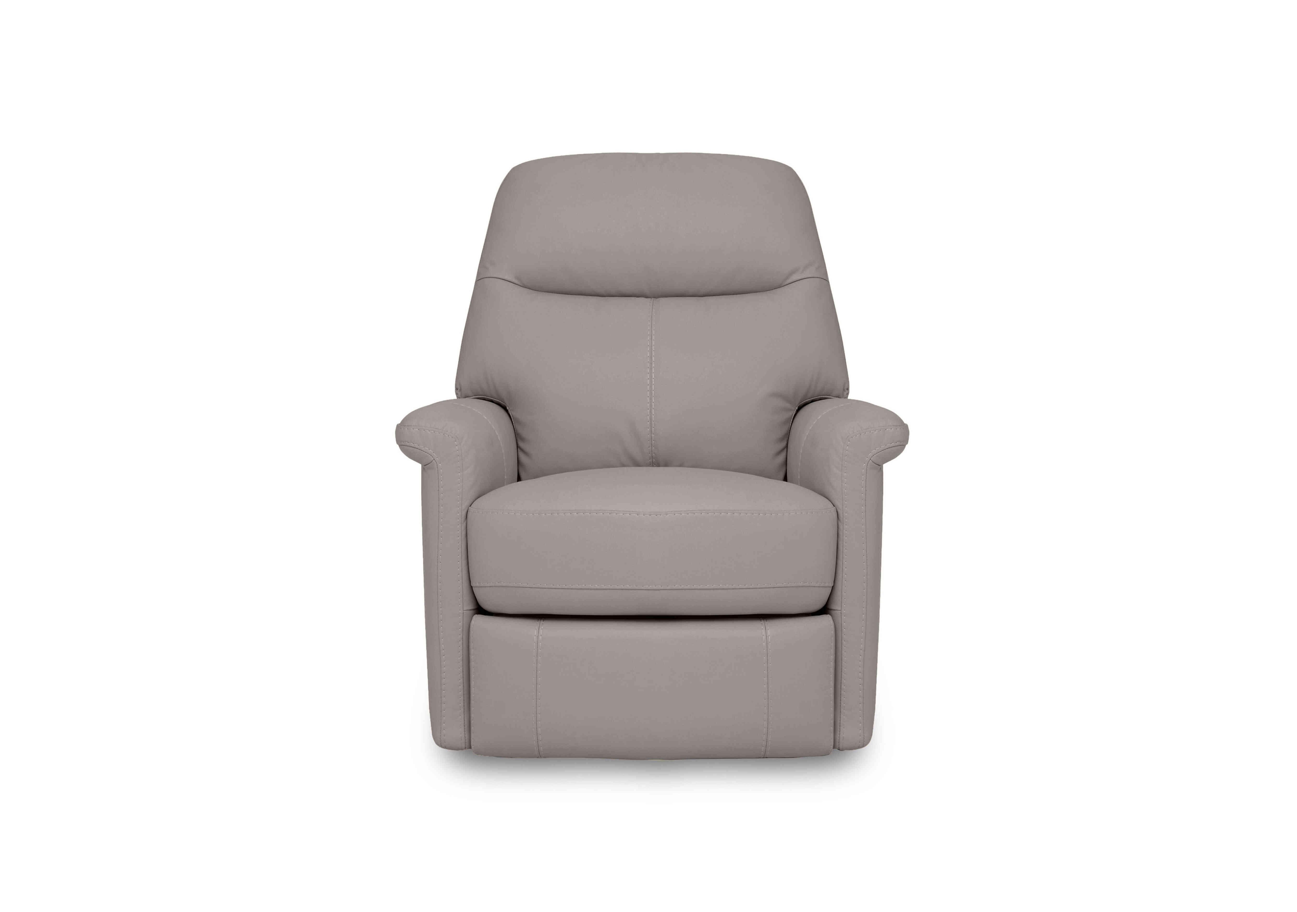 Compact Collection Lille Leather Rocker Swivel Chair with Power Recliner in Bv-946b Silver Grey on Furniture Village