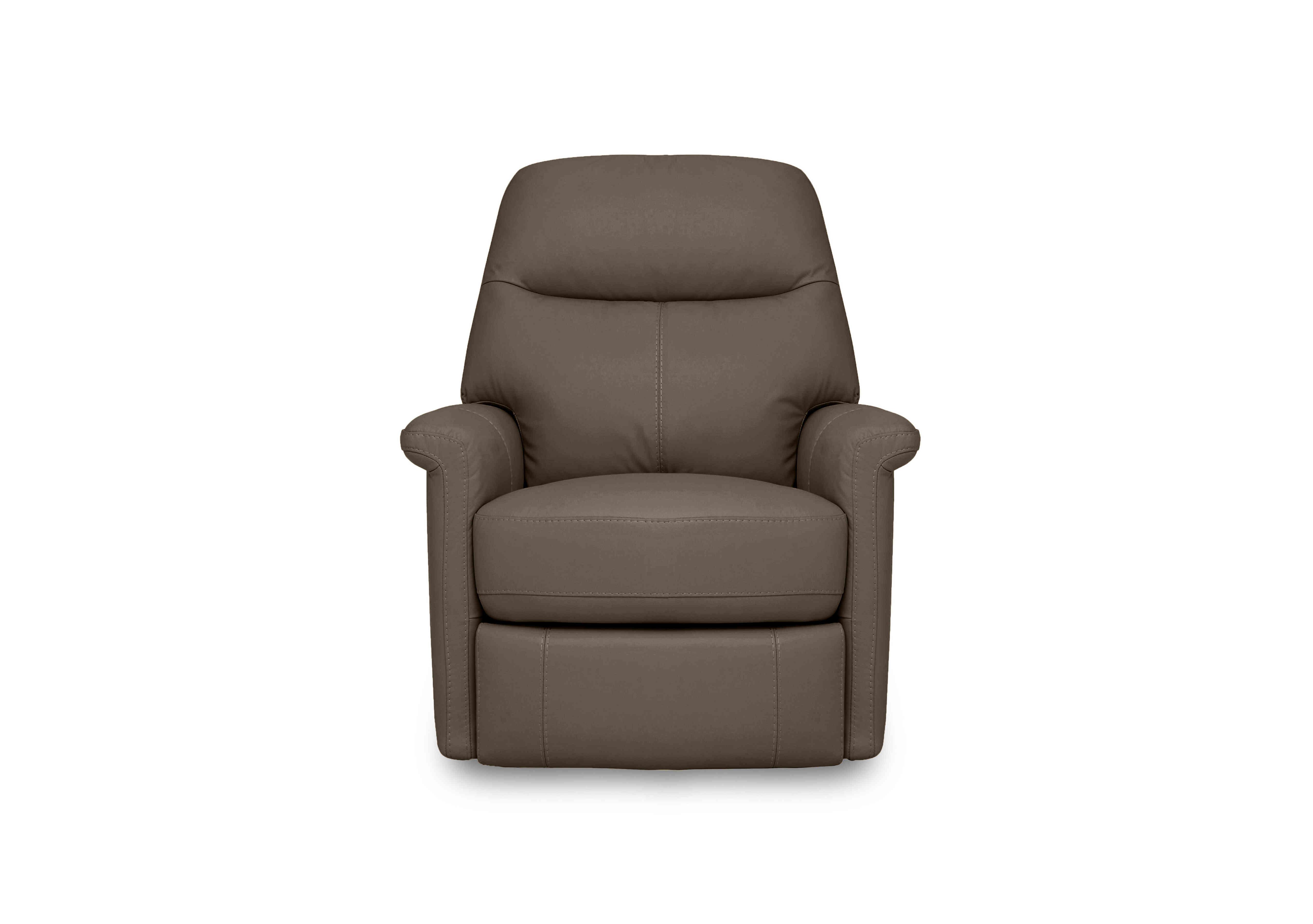 Compact Collection Lille Leather Rocker Swivel Chair with Power Recliner in Nw-513e Bark on Furniture Village