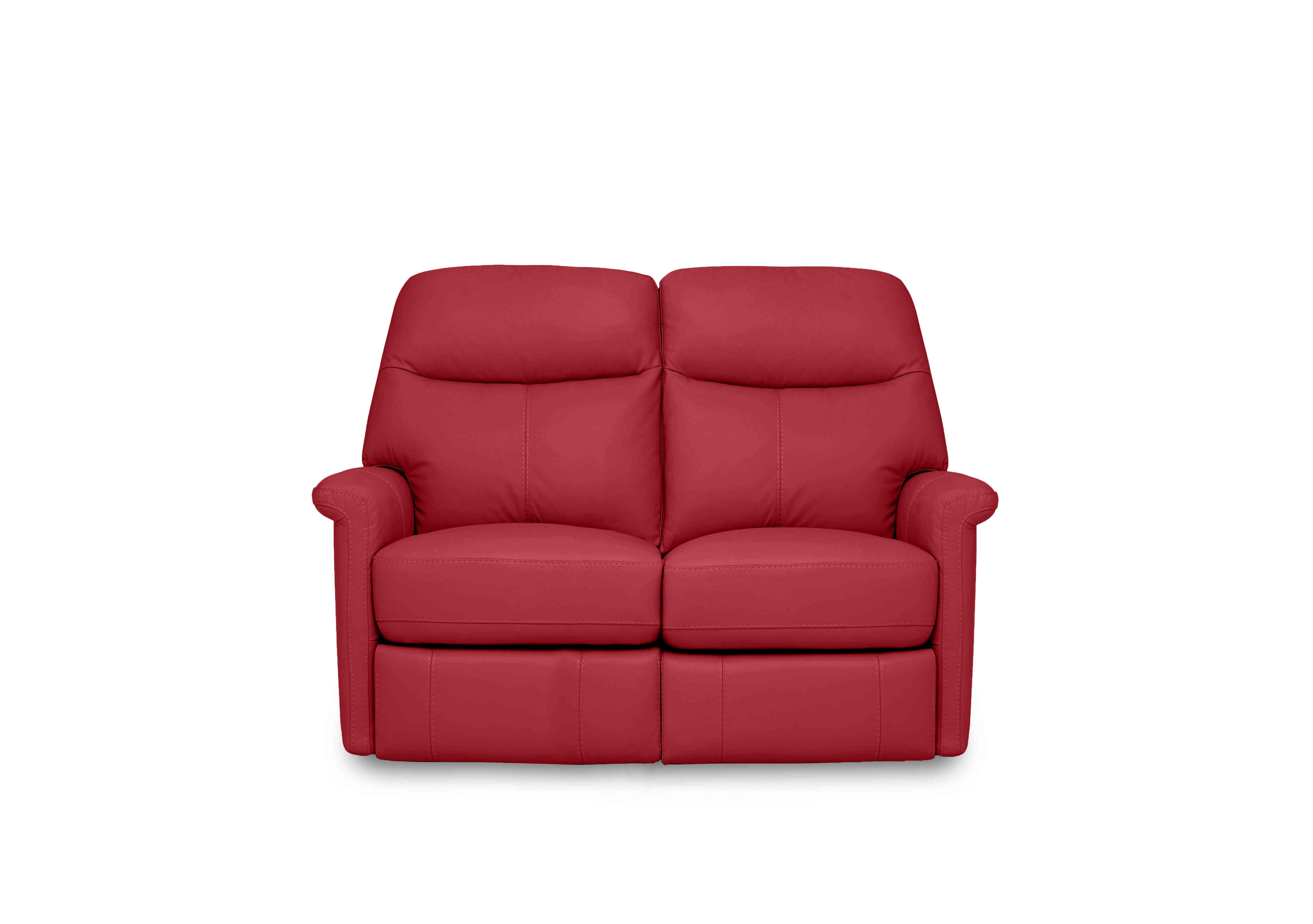 Compact Collection Lille 2 Seater Leather Sofa in Bv-0008 Pure Red on Furniture Village