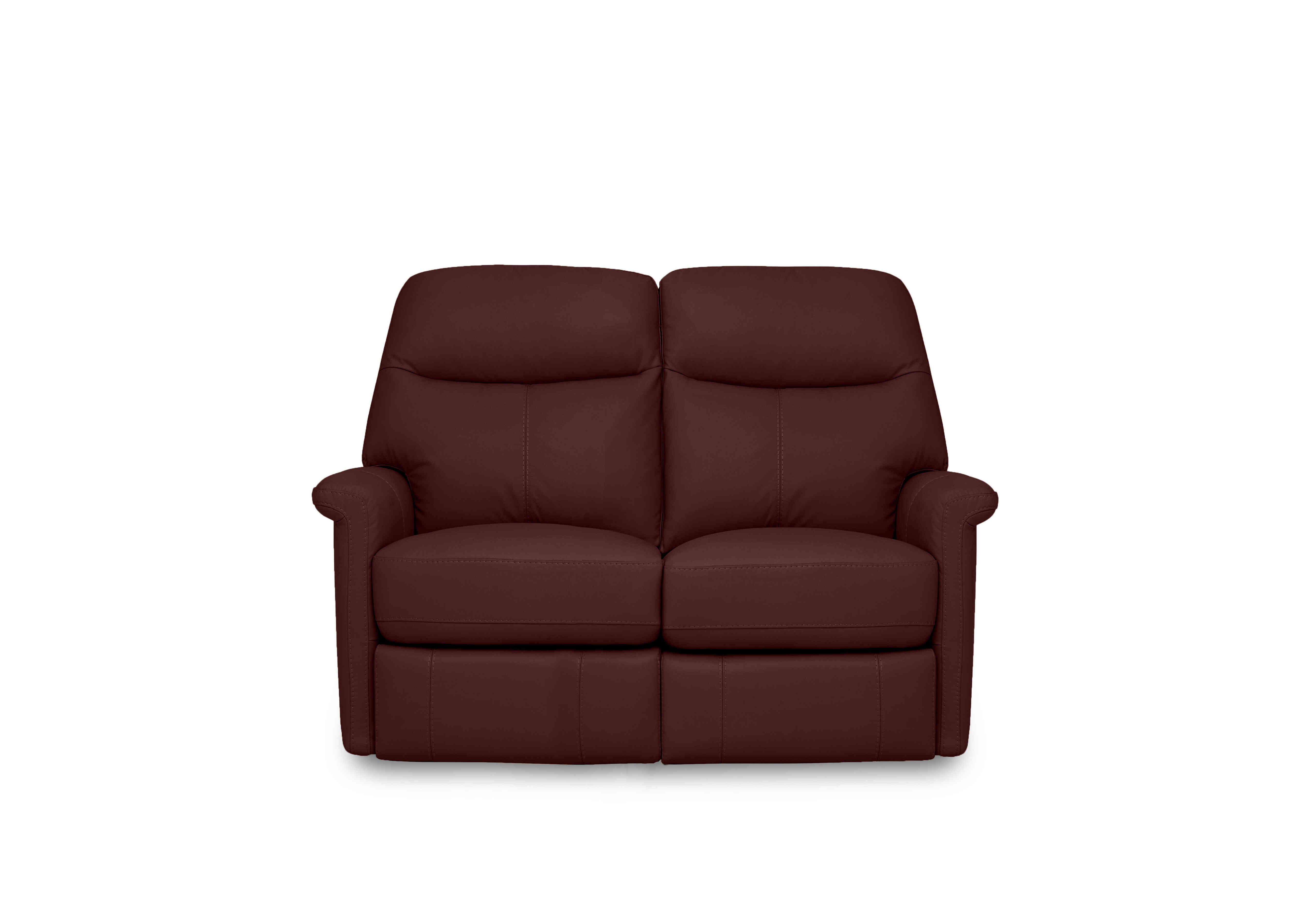 Compact Collection Lille 2 Seater Leather Sofa in Bv-035c Deep Red on Furniture Village