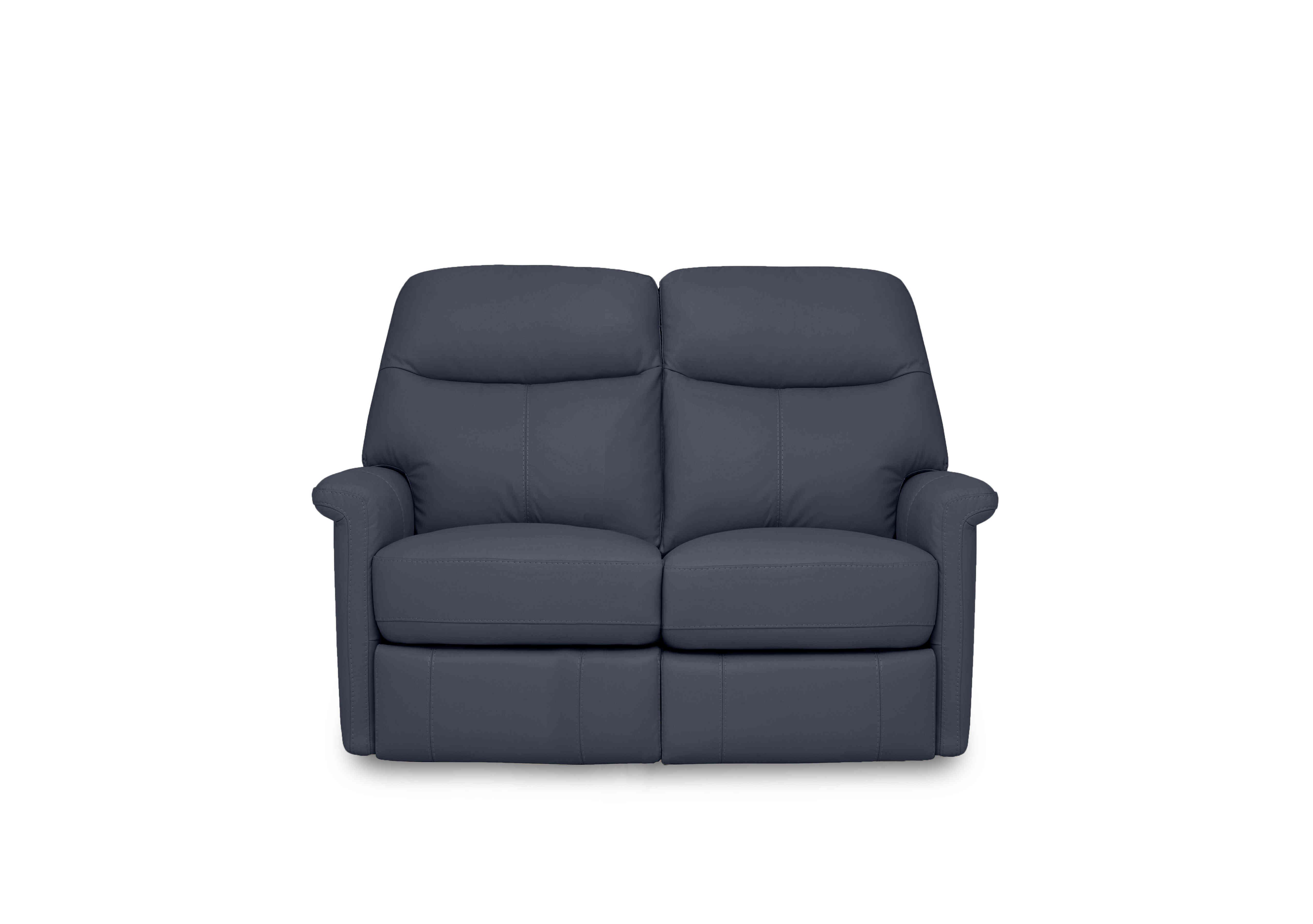 Compact Collection Lille 2 Seater Leather Sofa in Bv-313e Ocean Blue on Furniture Village