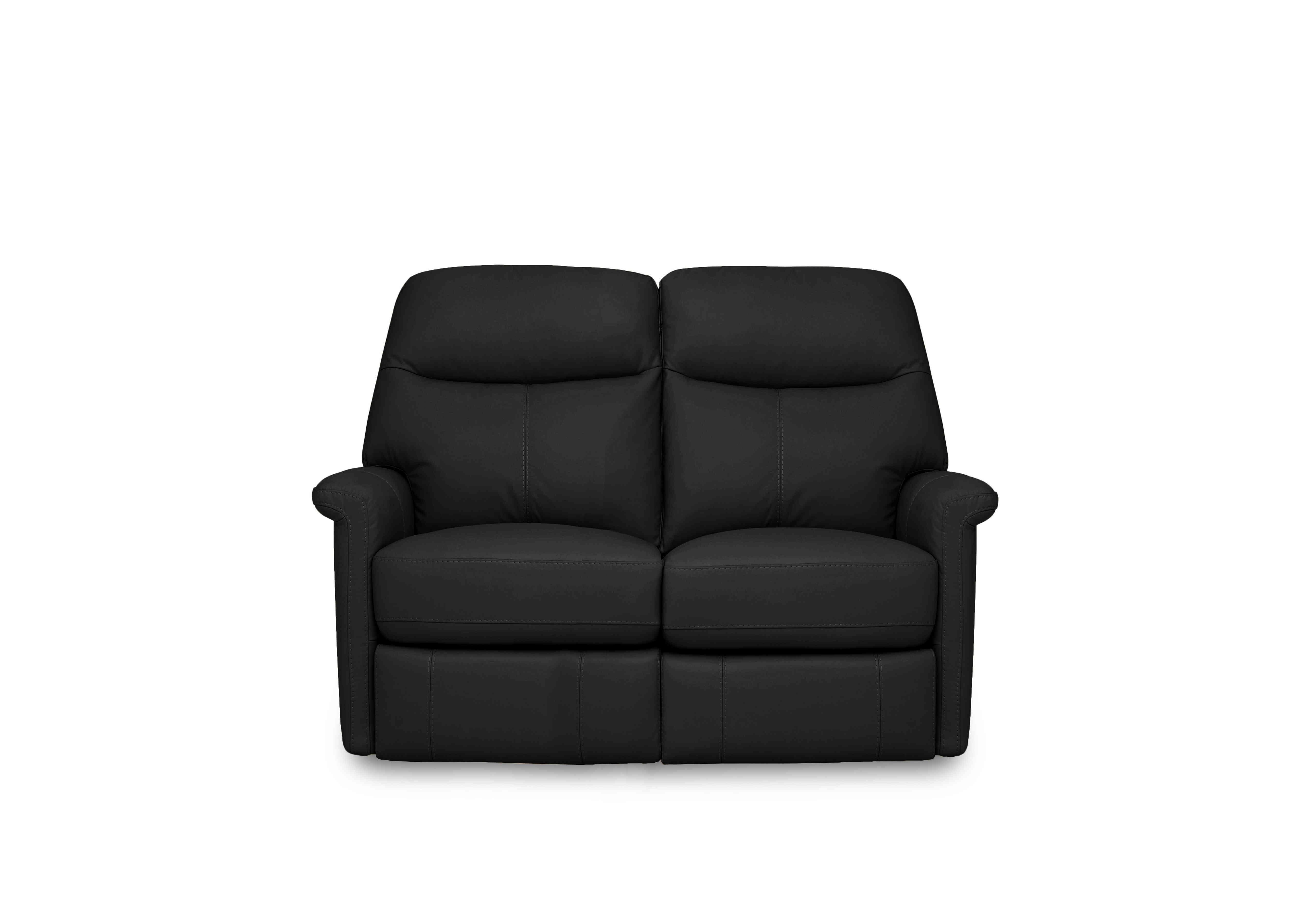 Compact Collection Lille 2 Seater Leather Sofa in Bv-3500 Classic Black on Furniture Village