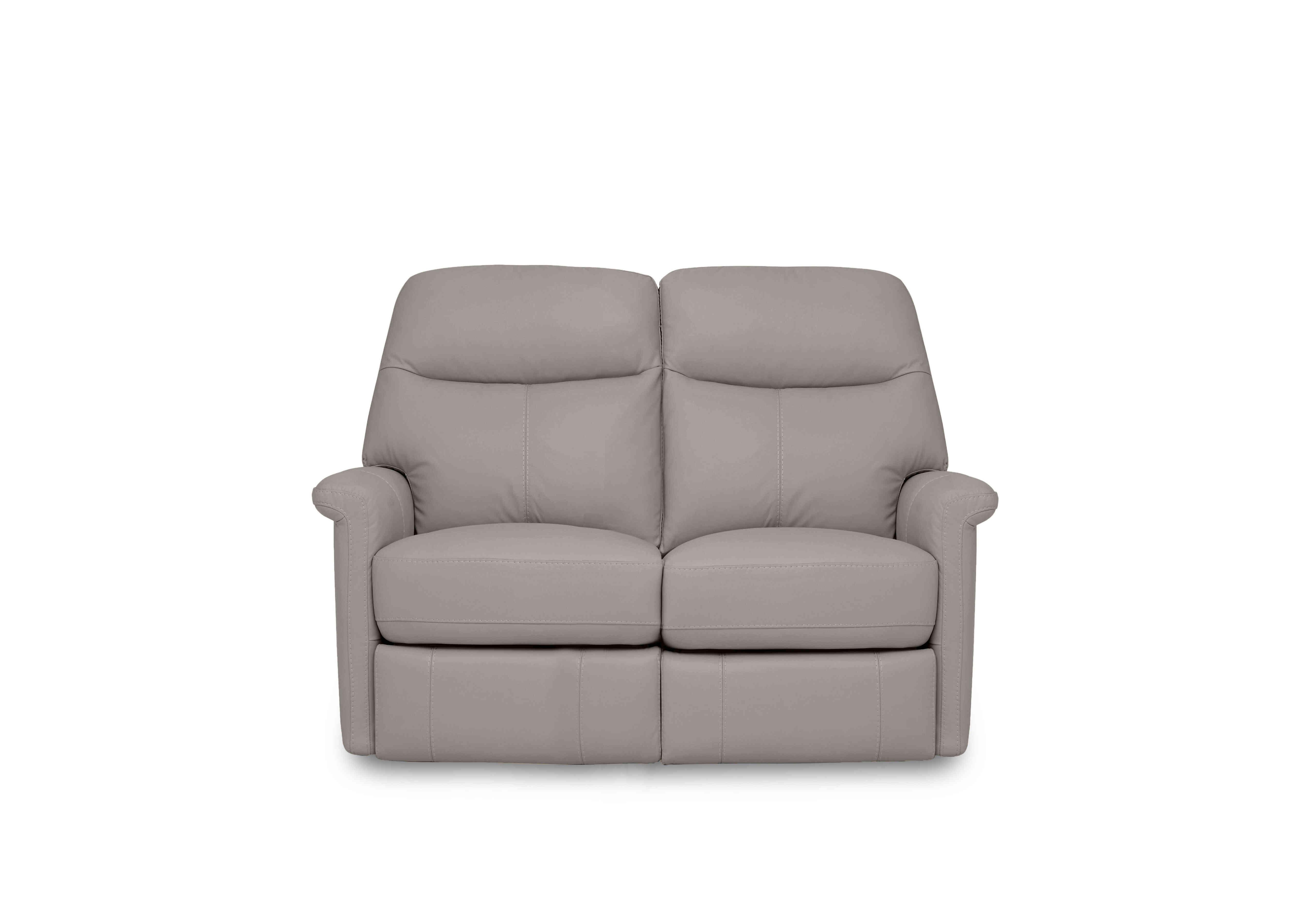 Compact Collection Lille 2 Seater Leather Sofa in Bv-946b Silver Grey on Furniture Village