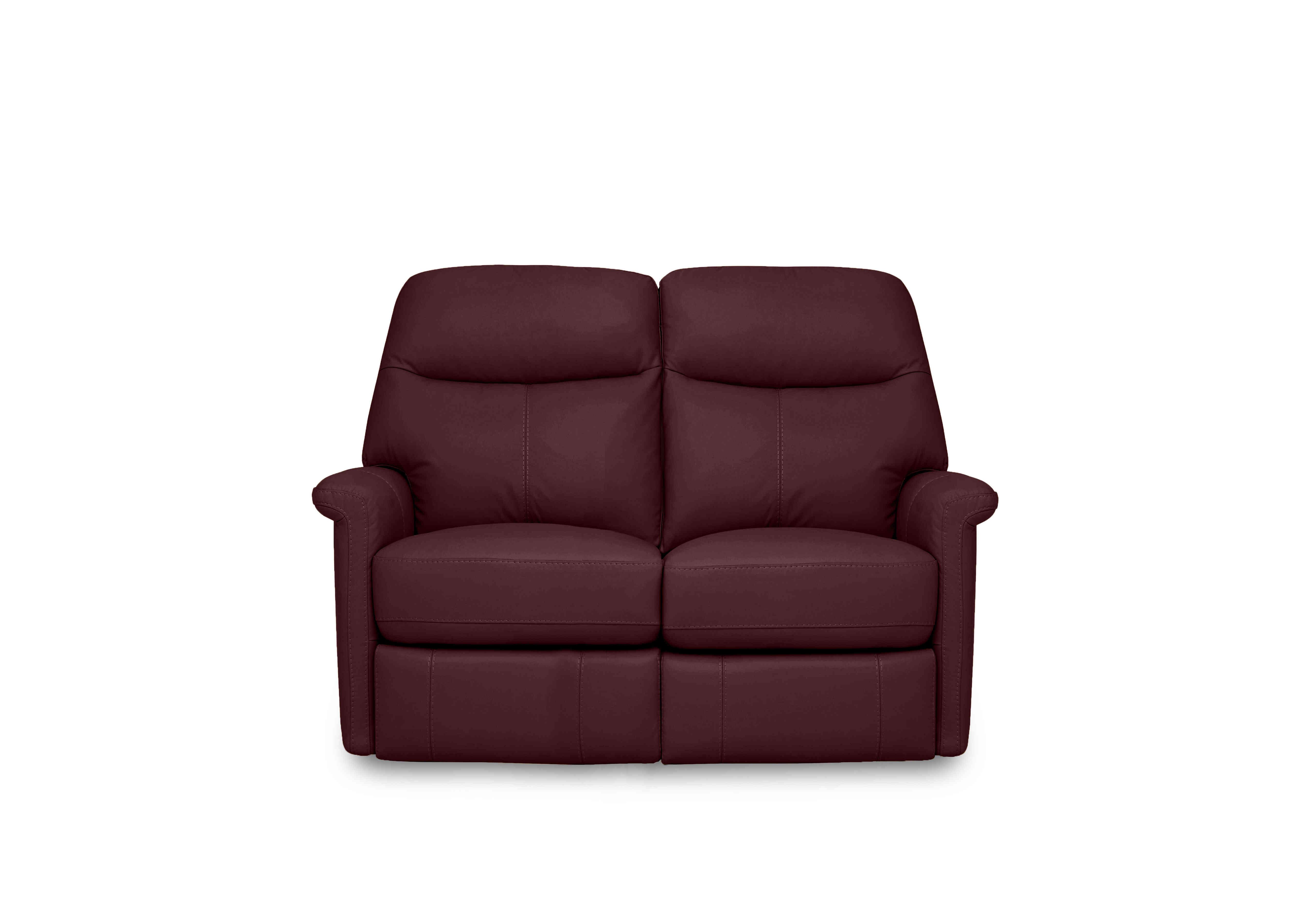 Compact Collection Lille 2 Seater Leather Sofa in Hw-035c Deep Red on Furniture Village