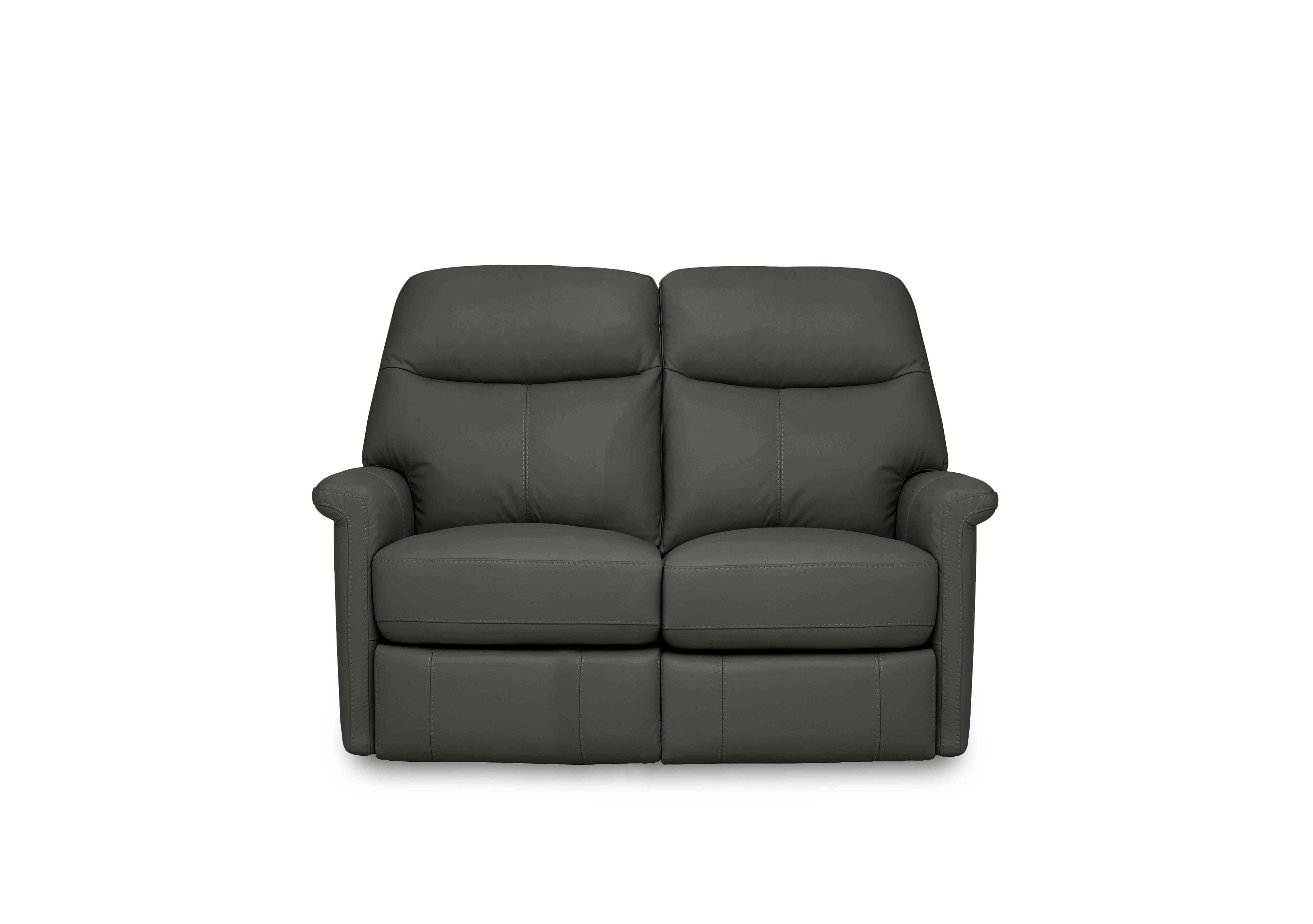 Compact Collection Lille 2 Seater Leather Sofa in Nc-088e Charcoal Grey on Furniture Village