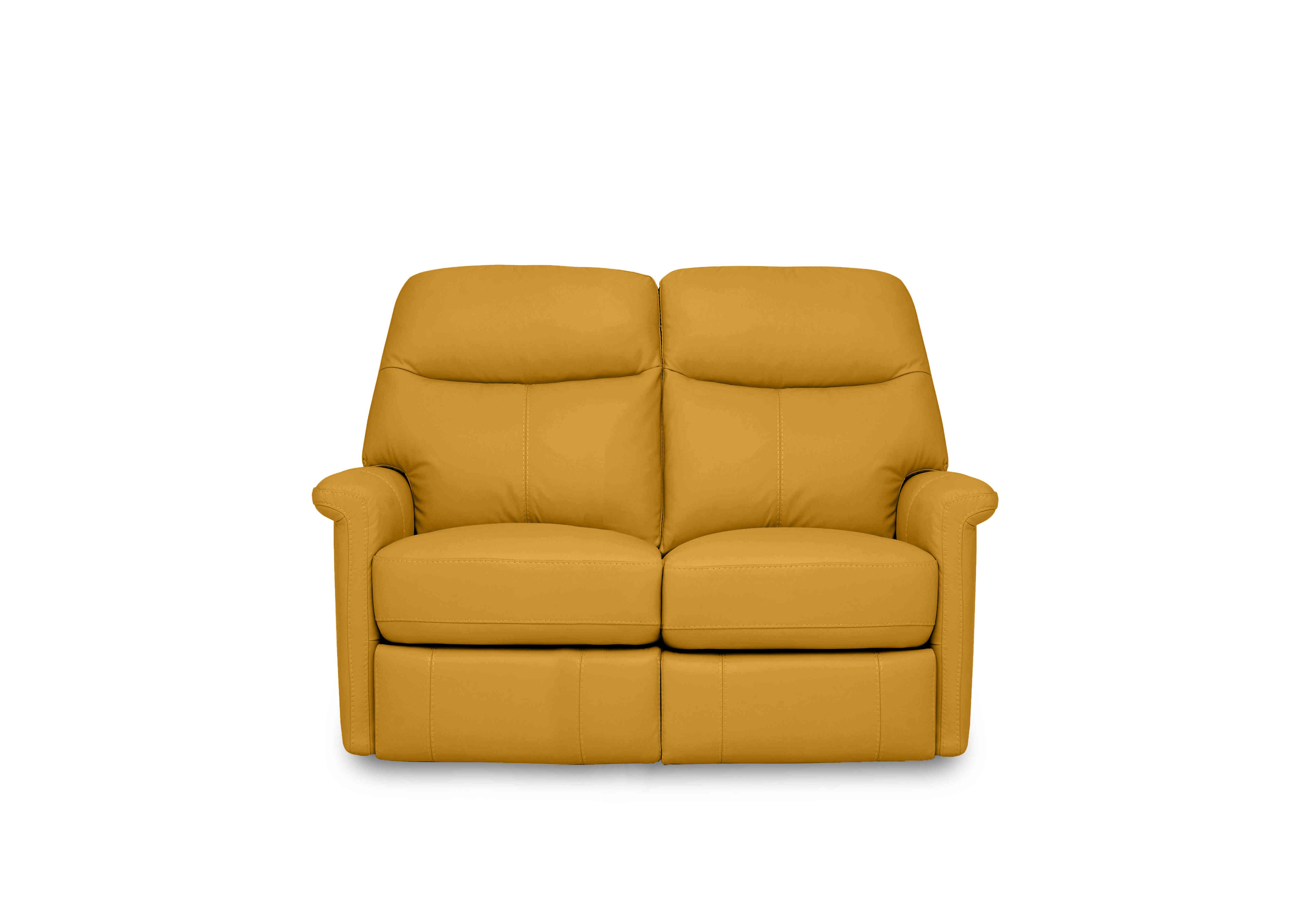 Compact Collection Lille 2 Seater Leather Sofa in Nc-303e Sunflower on Furniture Village