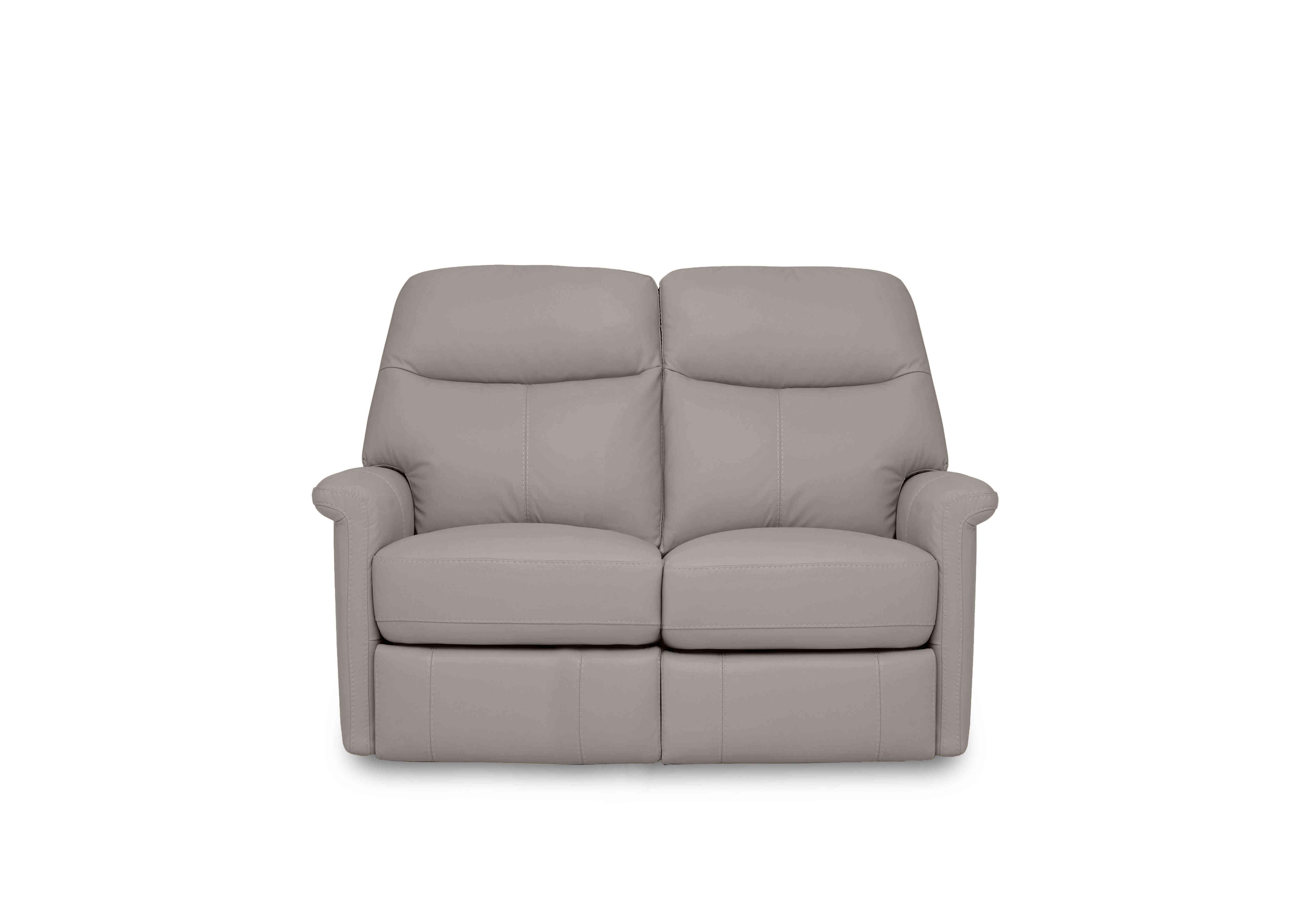 Compact Collection Lille 2 Seater Leather Sofa in Nc-946b Feather Grey on Furniture Village