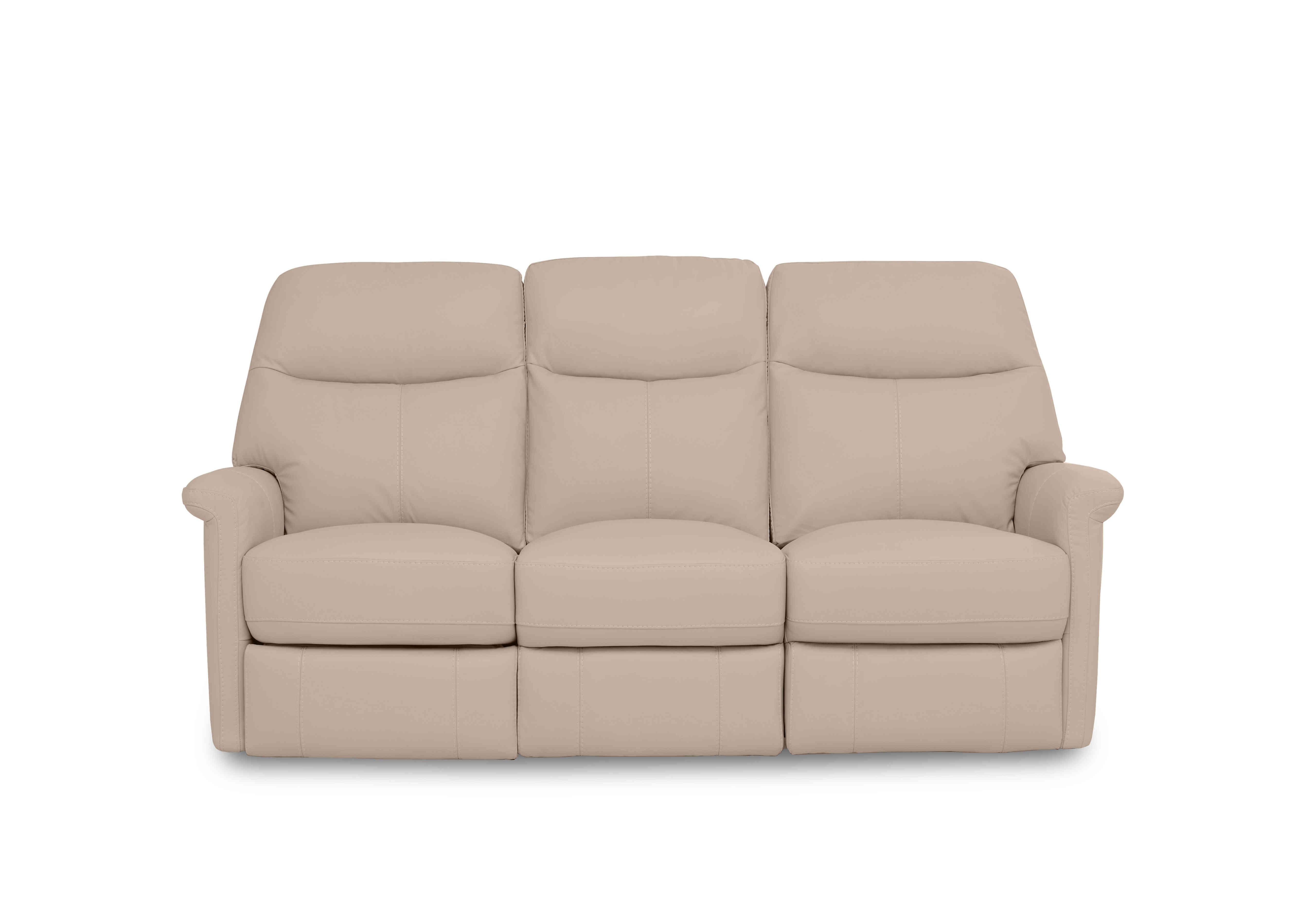 Compact Collection Lille 3 Seater Leather Sofa in Bv-039c Pebble on Furniture Village