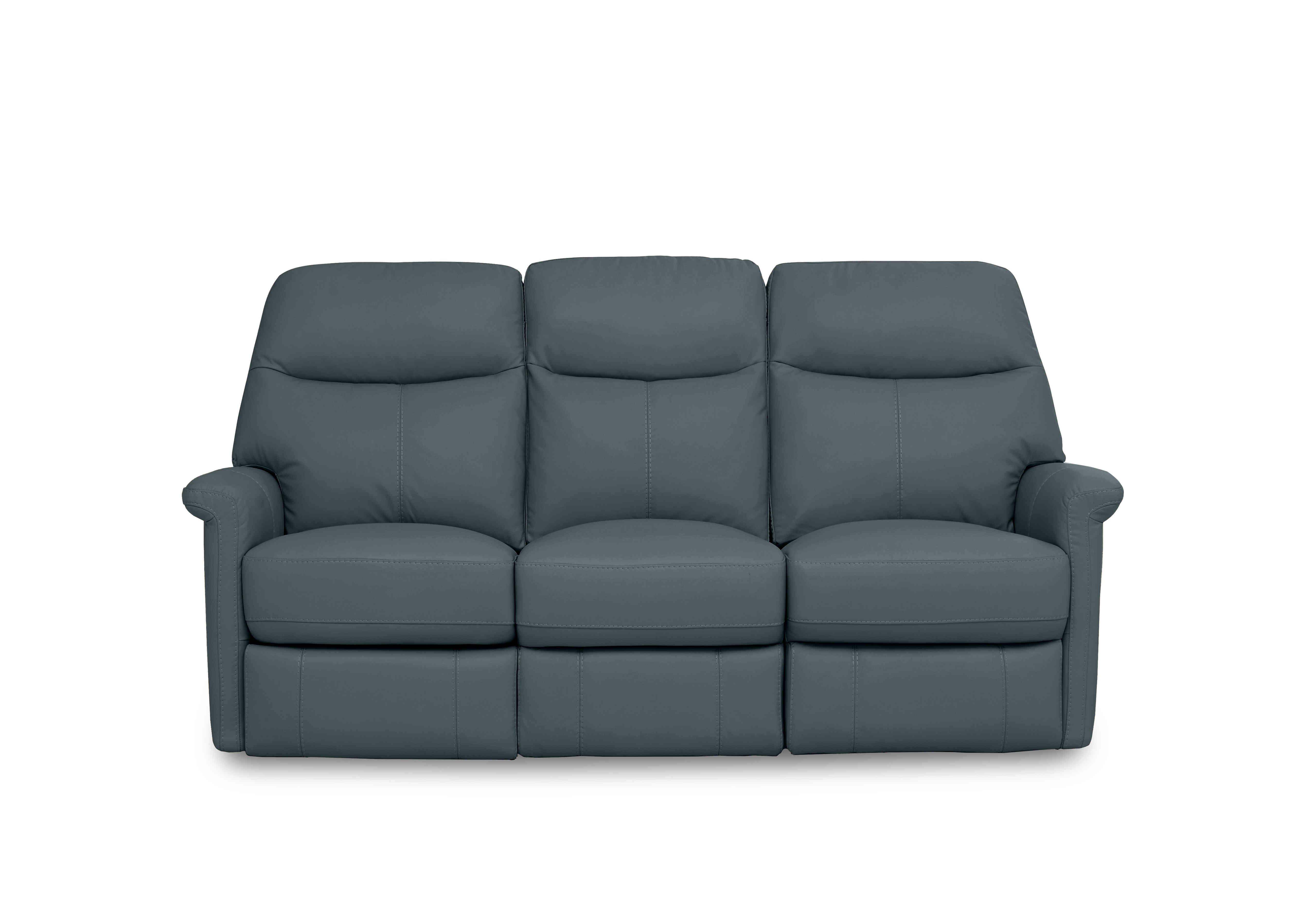 Compact Collection Lille 3 Seater Leather Sofa in Bv-301e Lake Green on Furniture Village