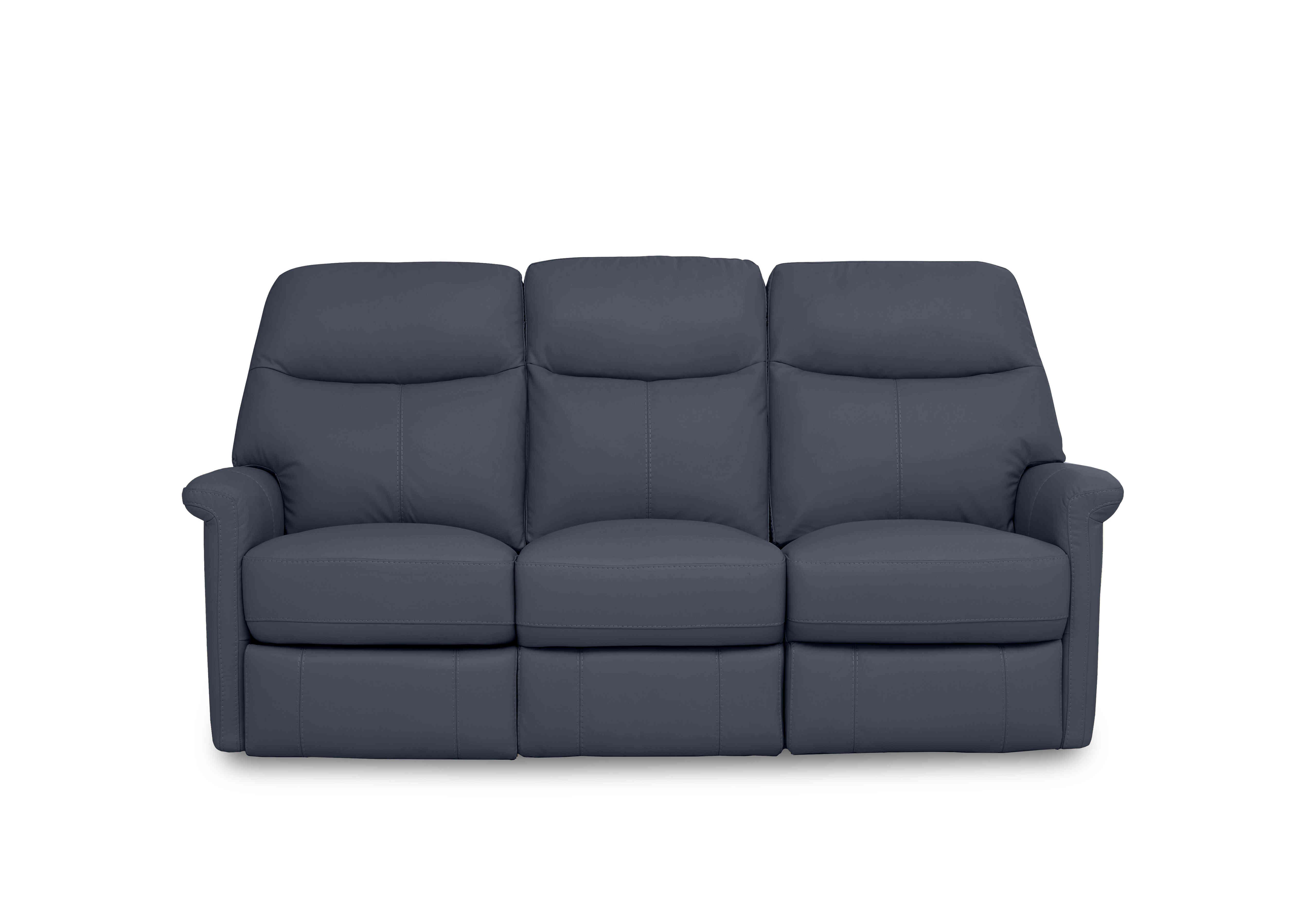 Compact Collection Lille 3 Seater Leather Sofa in Bv-313e Ocean Blue on Furniture Village