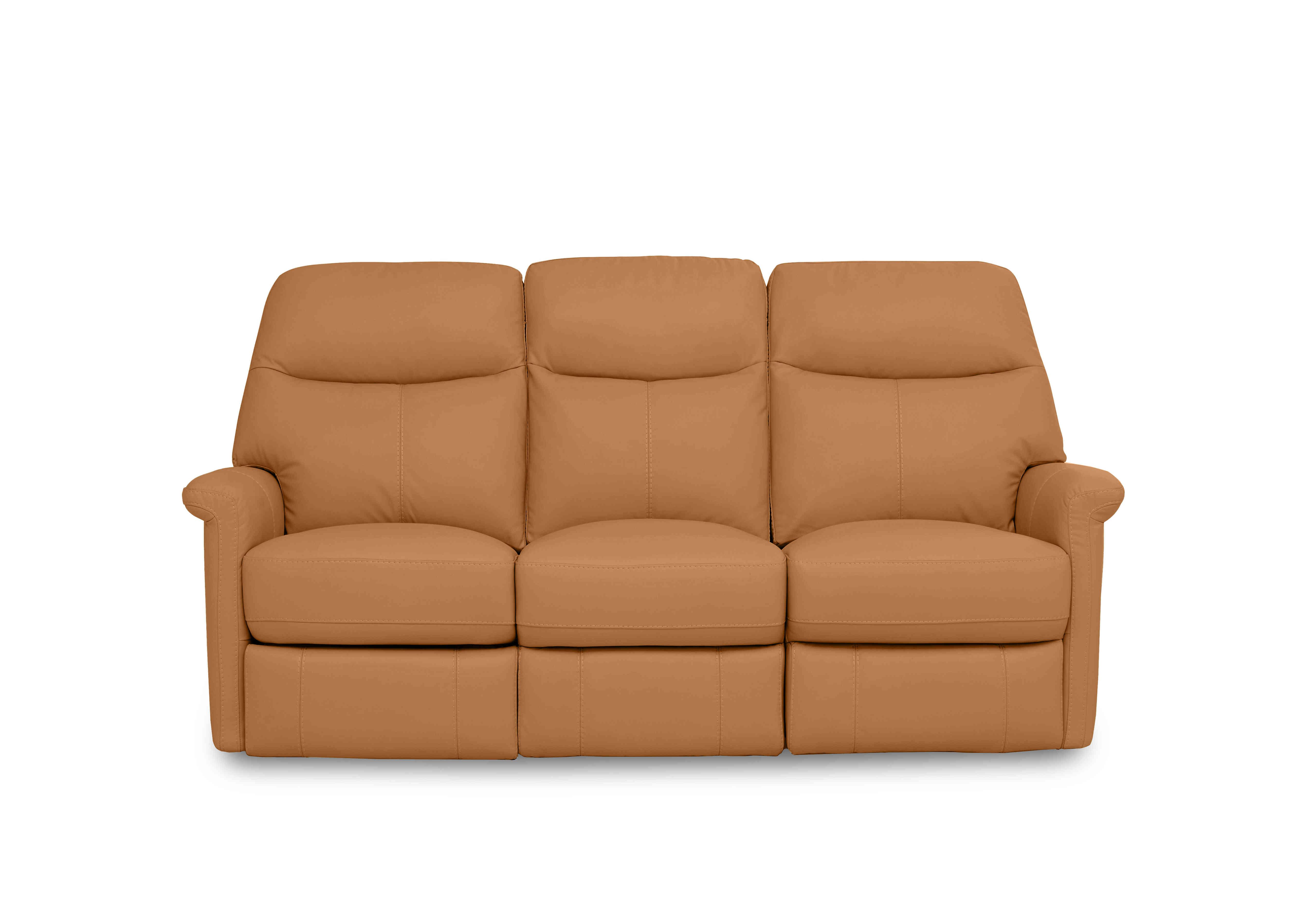 Compact Collection Lille 3 Seater Leather Sofa in Bv-335e Honey Yellow on Furniture Village