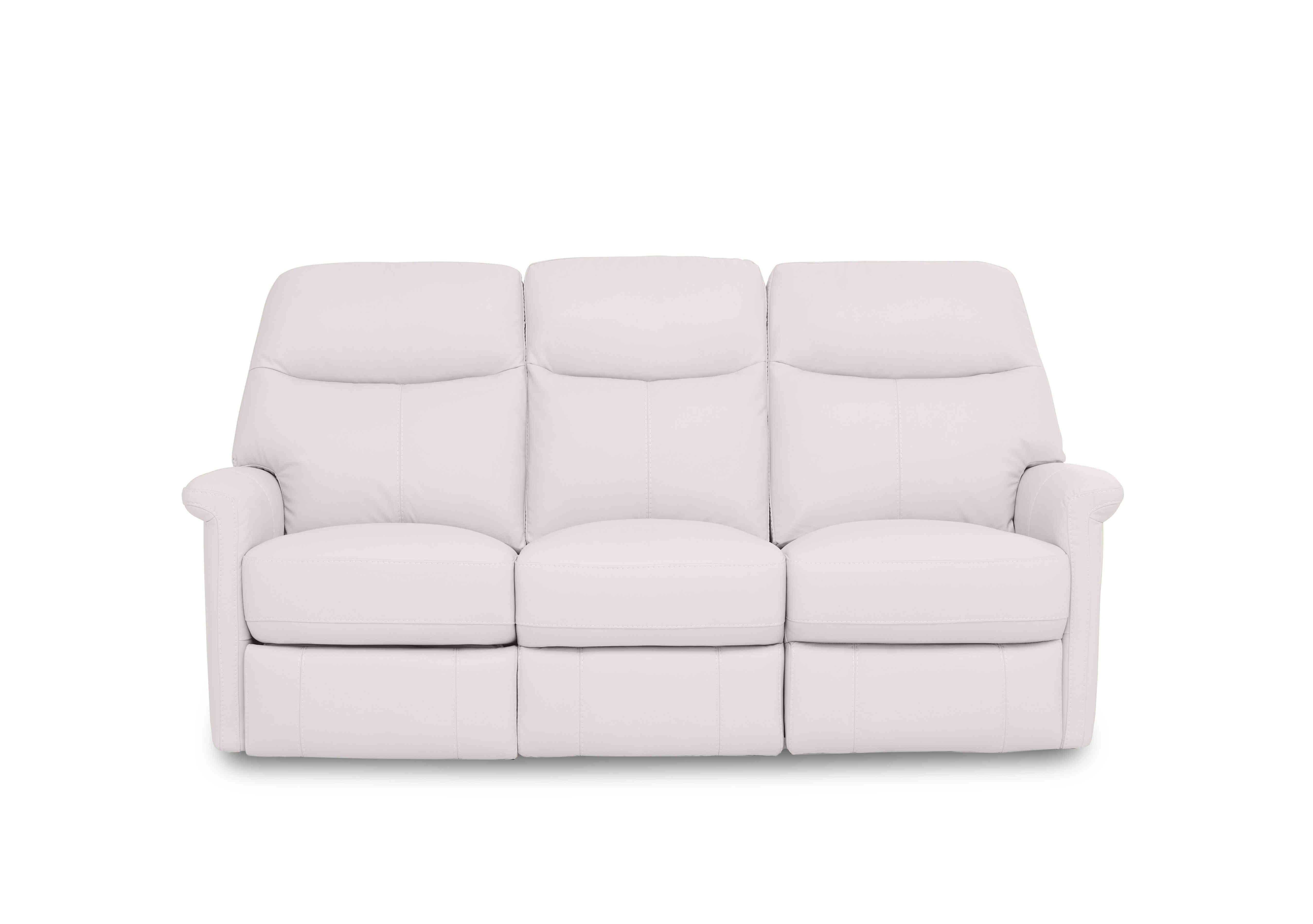 Compact Collection Lille 3 Seater Leather Sofa in Bv-744d Star White on Furniture Village