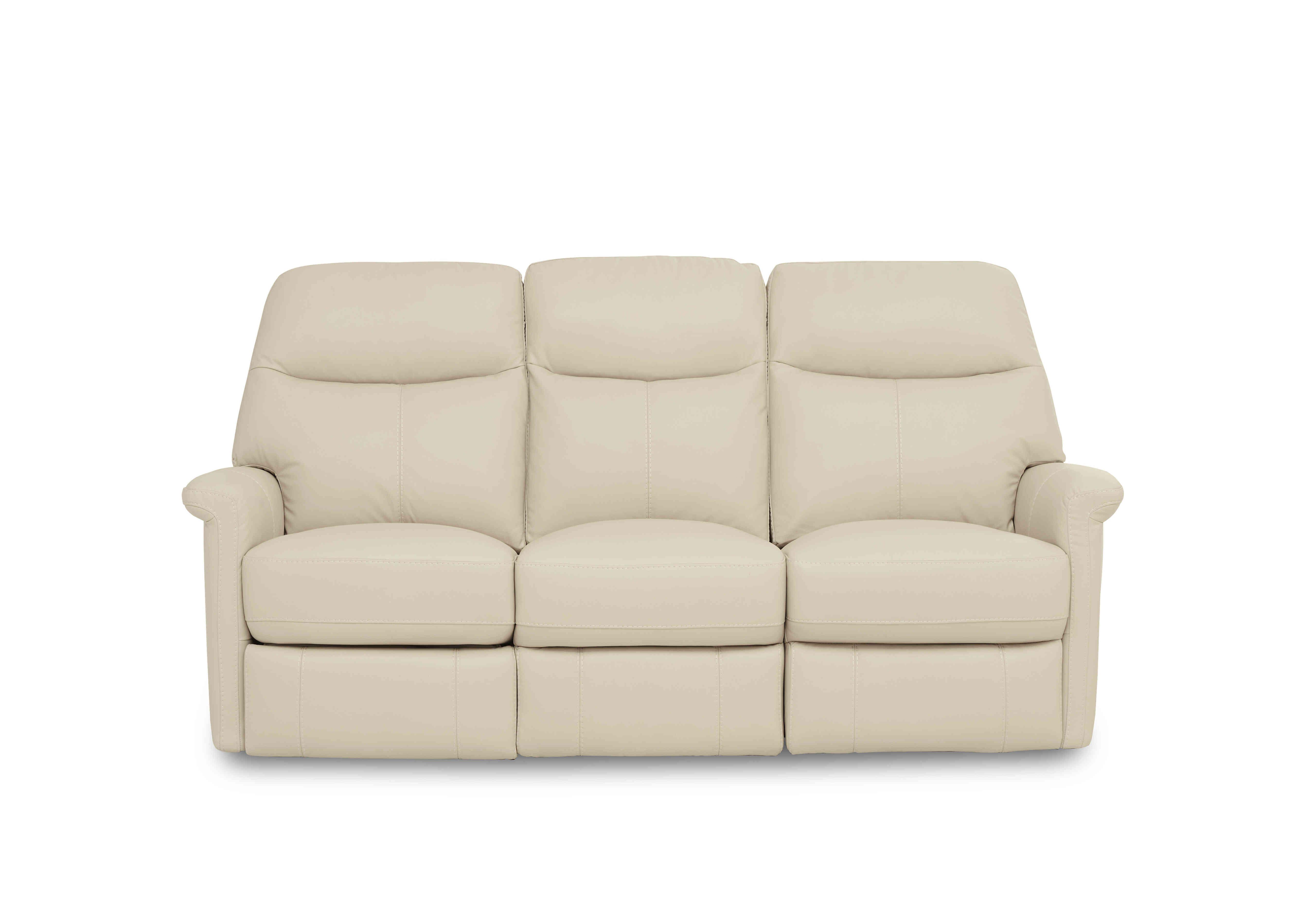 Compact Collection Lille 3 Seater Leather Sofa in Bv-862c Bisque on Furniture Village
