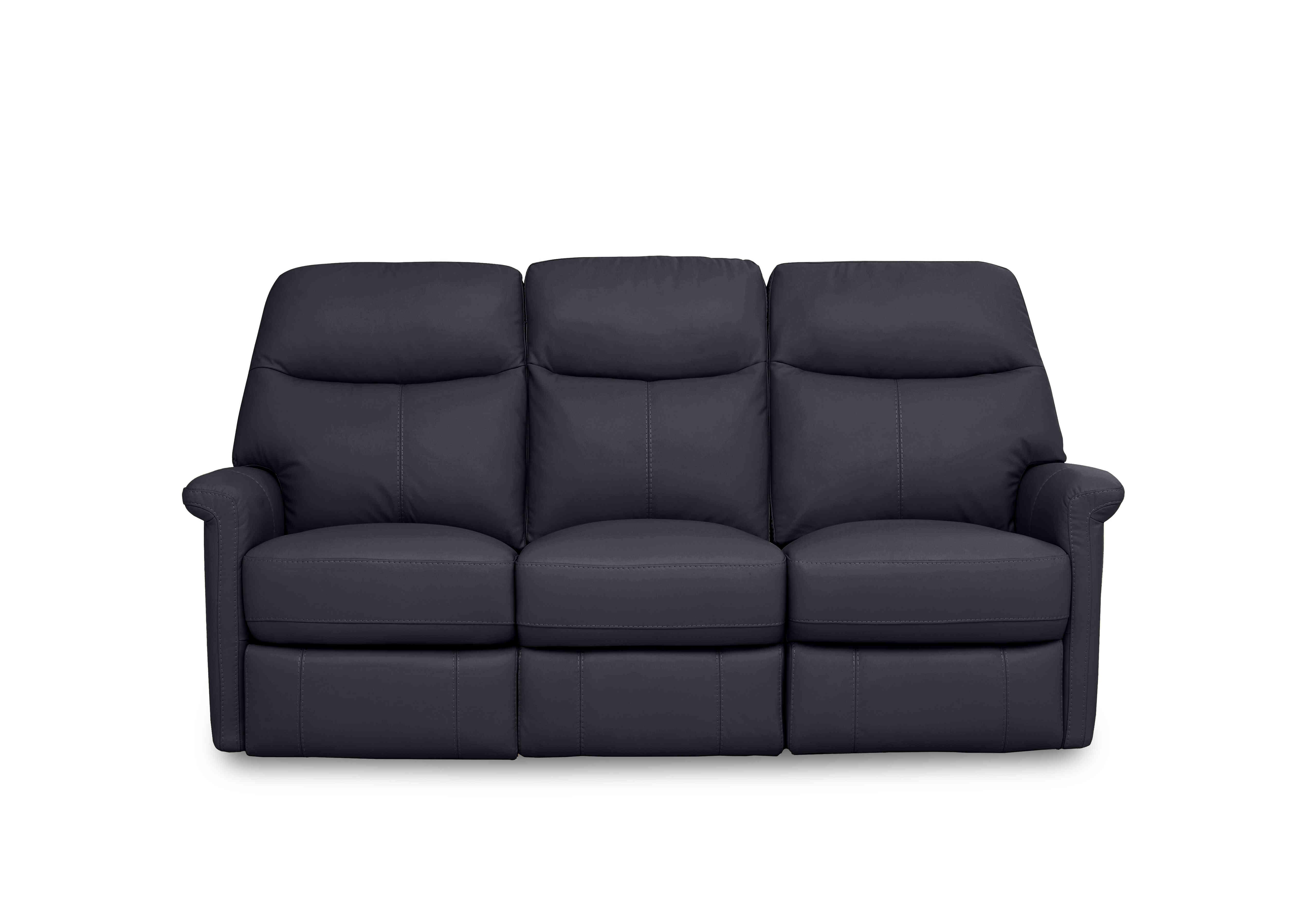 Compact Collection Lille 3 Seater Leather Sofa in Hw-887c Black on Furniture Village