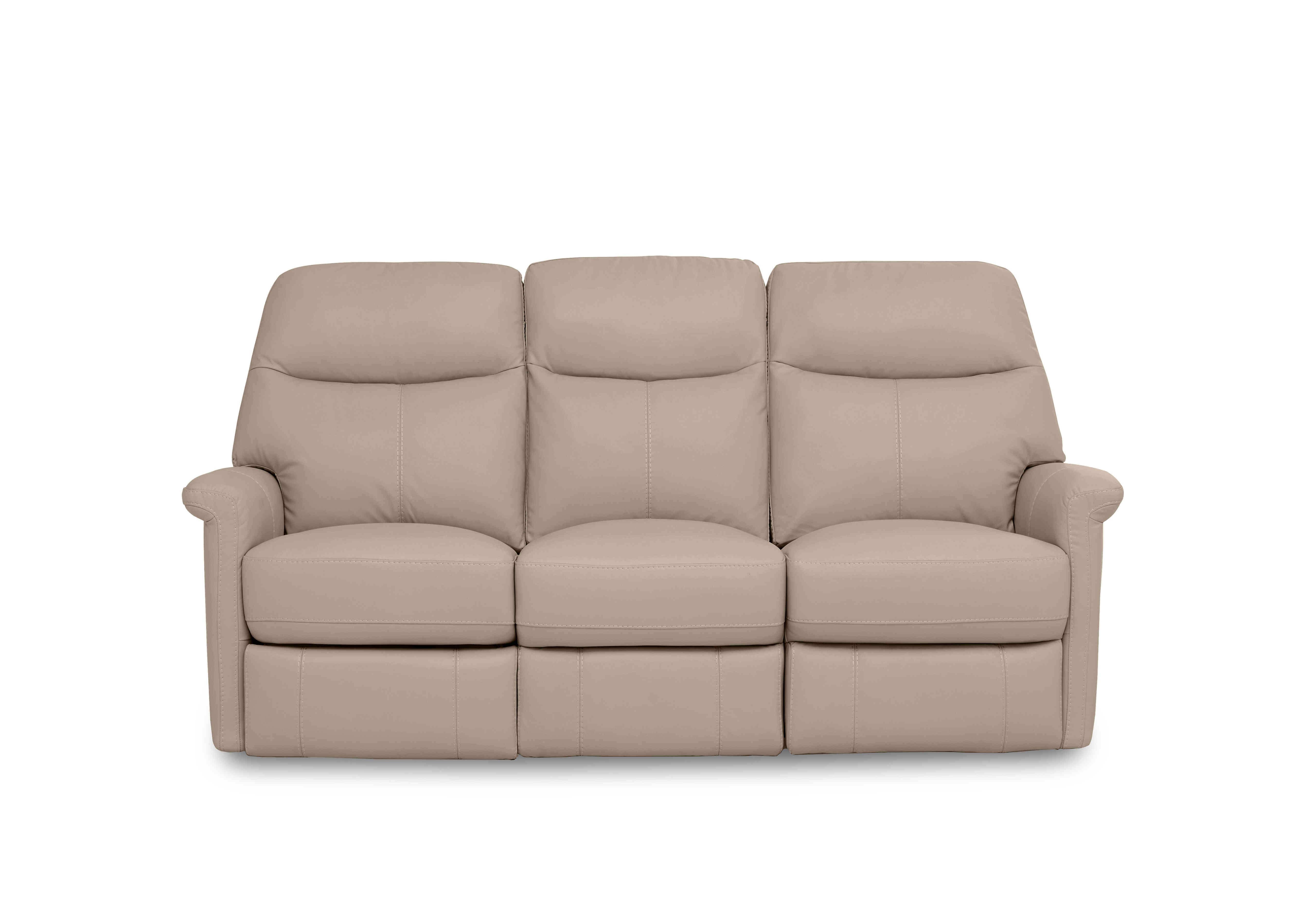 Compact Collection Lille 3 Seater Leather Sofa in Nc-039c Pebble on Furniture Village