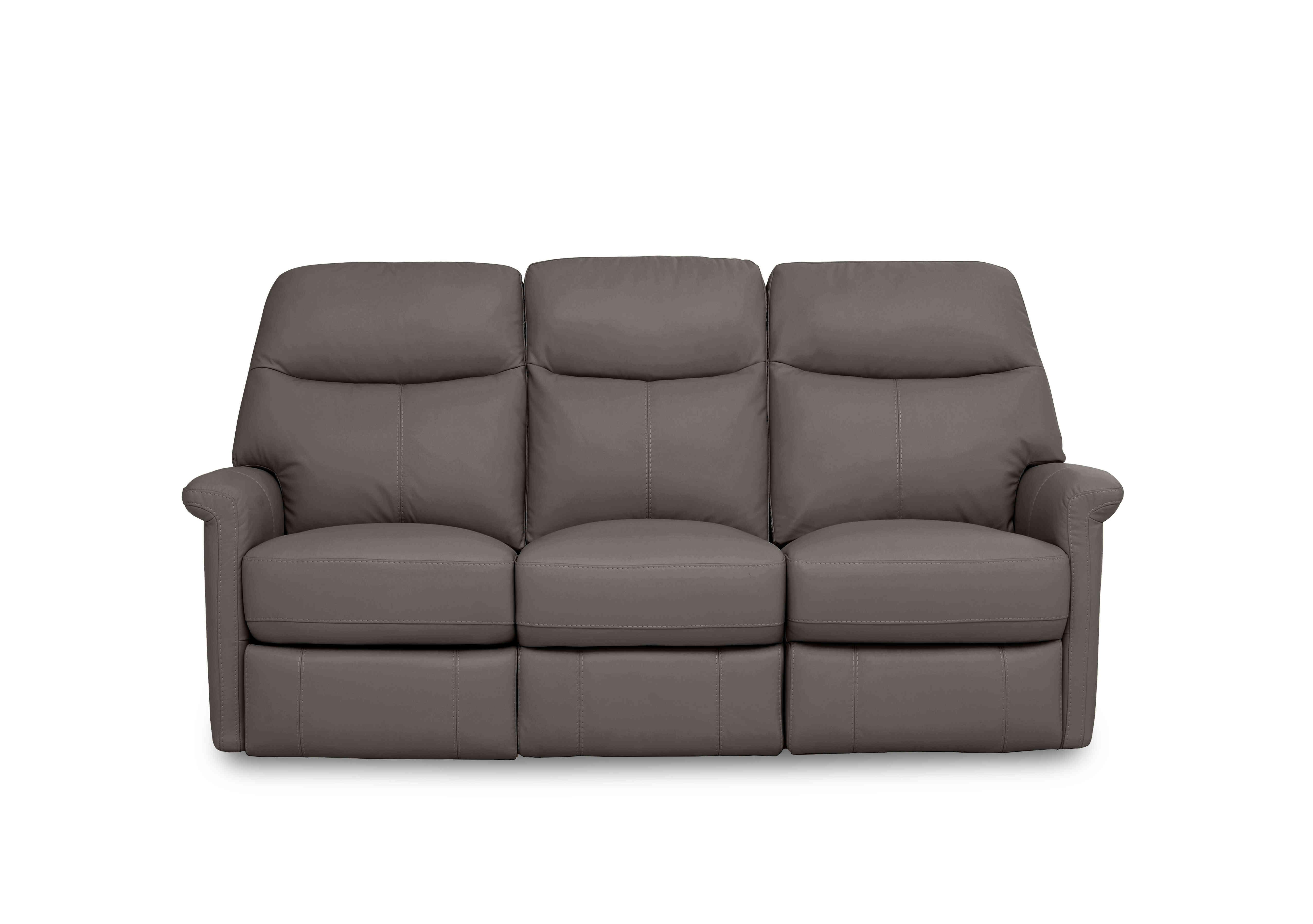 Compact Collection Lille 3 Seater Leather Sofa in Nc-042e Elephant on Furniture Village