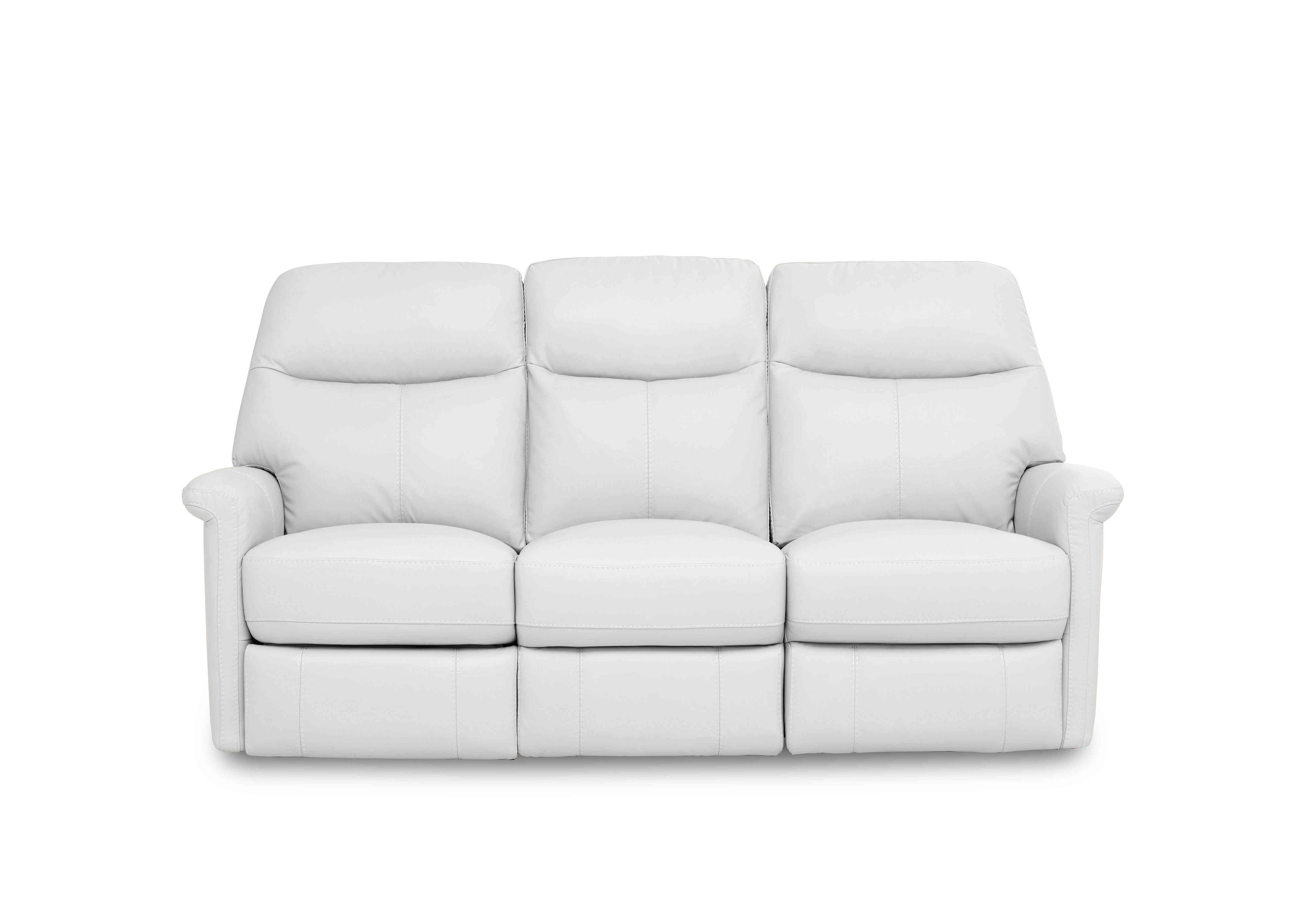 Compact Collection Lille 3 Seater Leather Sofa in Nc-744d Star White on Furniture Village
