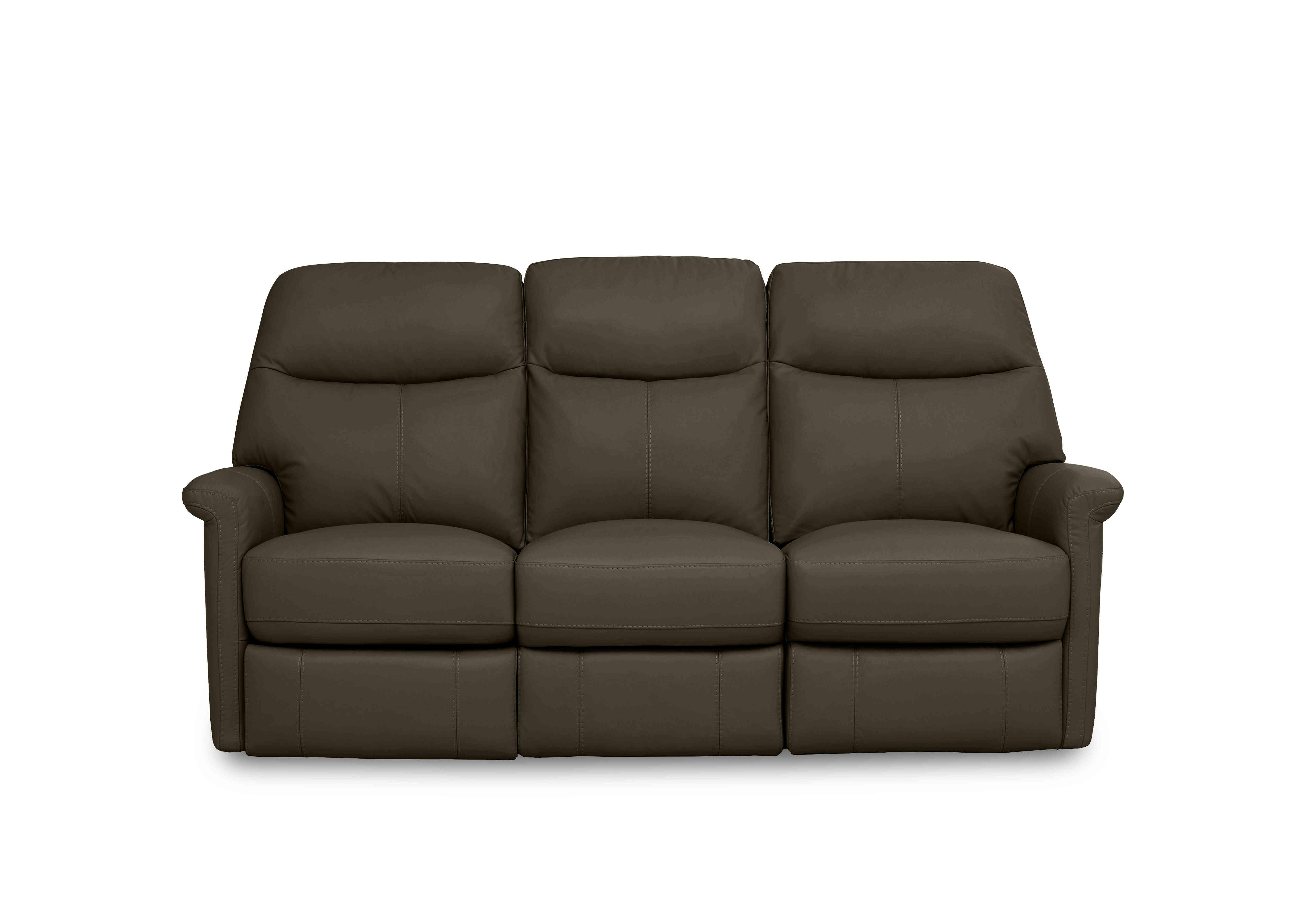 Compact Collection Lille 3 Seater Leather Sofa in Nw-548e Olive on Furniture Village