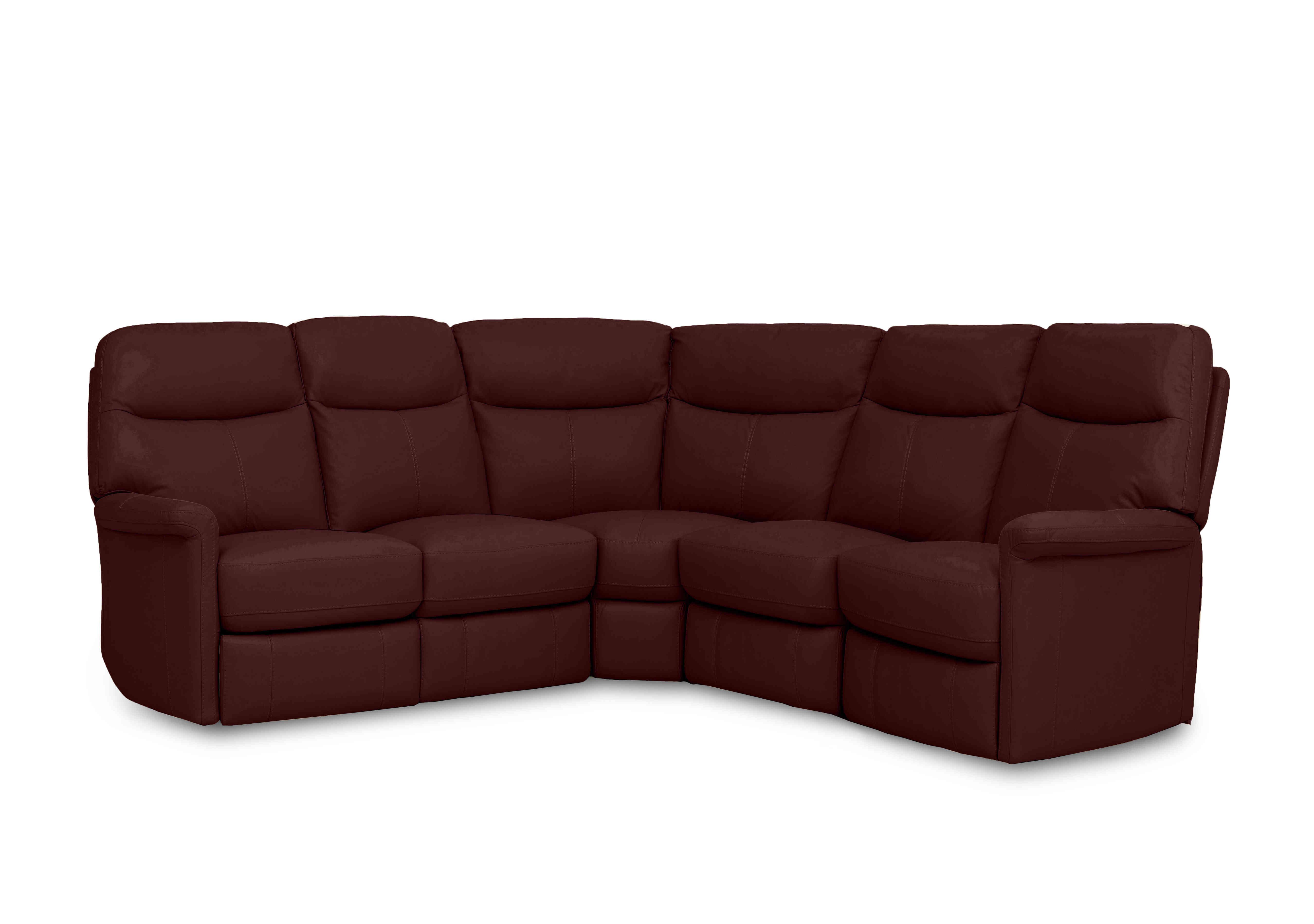 Compact Collection Lille Large Leather Corner Sofa in Bv-035c Deep Red on Furniture Village